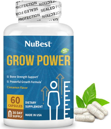 NuBest Grow Power - Calcium Supplement, Magnesium Supplement with Vitamin D3, B6, Zinc, Phosphorus and Multivitamin for Strong Bones, Overall Health for Age 10+ | 60 Capsules | 1 Month Supply NuBest buy supplements canada