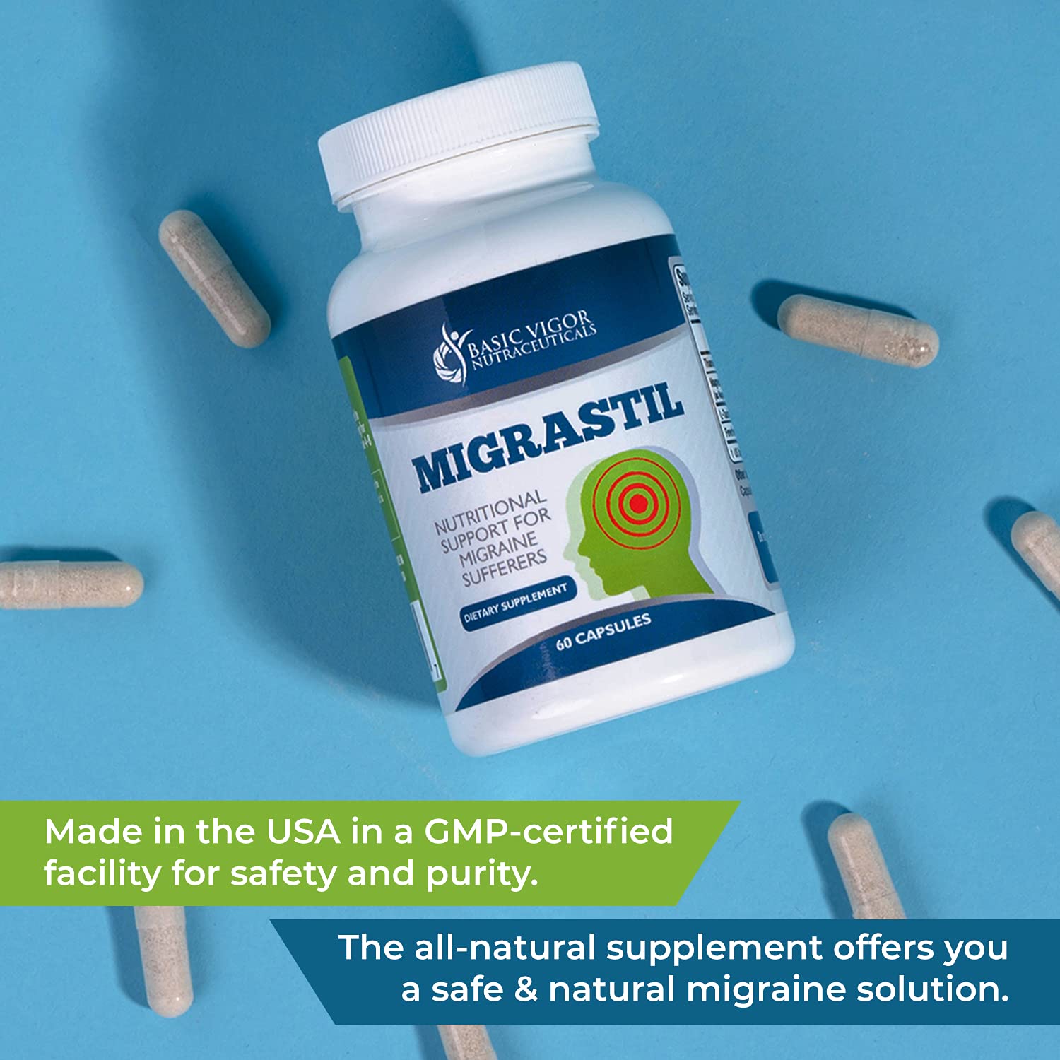 Migraine Stick & Migrastil Migraine Relief Capsules Bundle Basic Vigor buy supplements canada