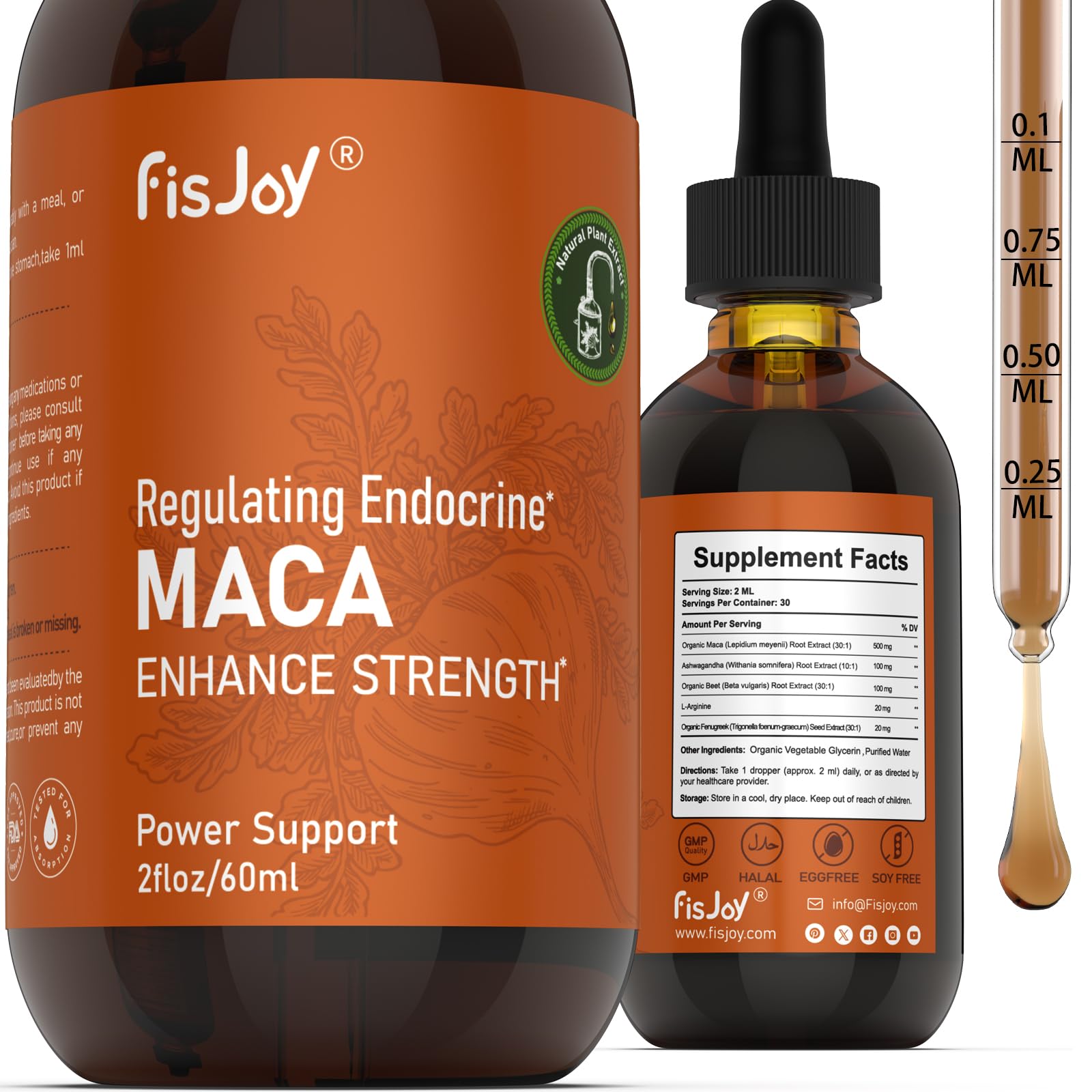Fisjoy Organic Maca Liquid Drops with Ashwagandha & Beet Root – Supports Daily Vitality & Overall Wellness – Non-GMO, Vegan Herbal Supplement, 2 fl oz (60 mL) Fisjoy buy supplements canada