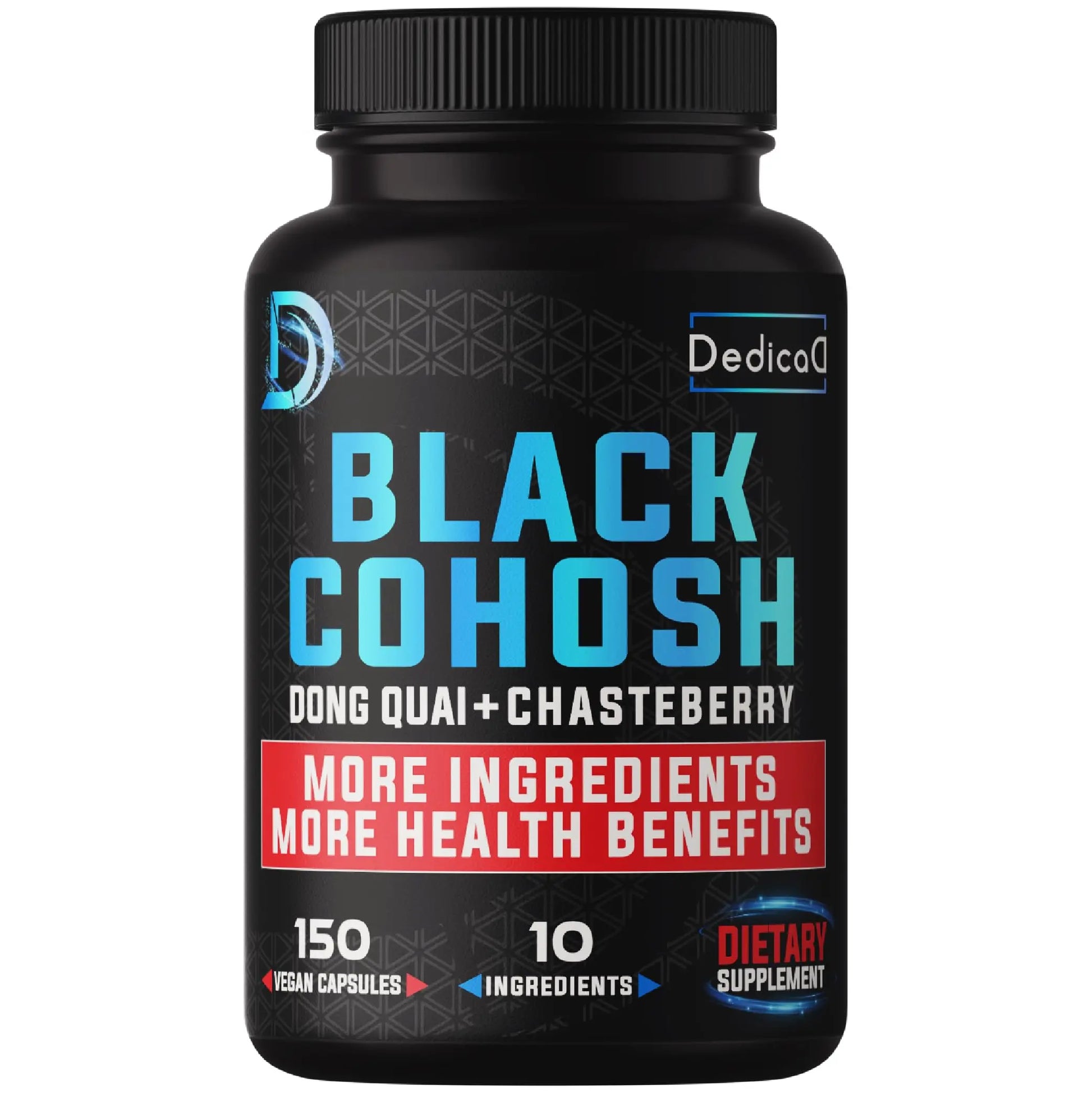 DEDICAD 12in1 Black Cohosh 5-Month Supply for Menopause Support Supplement with Dong Quai, Chasteberry, Red Raspberry, Licorice, Wild Yam & More - 150 Capsules DEDICAD buy supplements canada