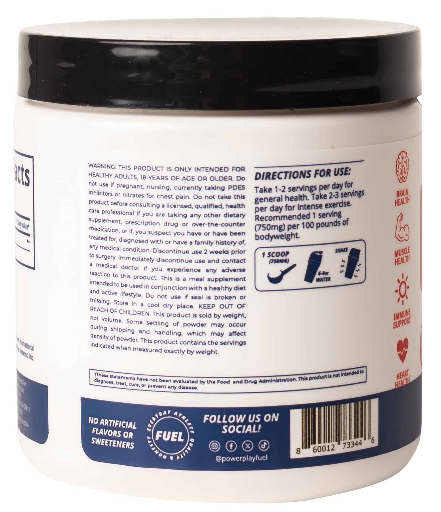CREATINE HCl Powder for Men and Women, Muscle Strength, Brain Performance, Heart Health & Immune Support - Raw Tart Taste, 90 Servings POWER PLAY FUEL buy supplements canada