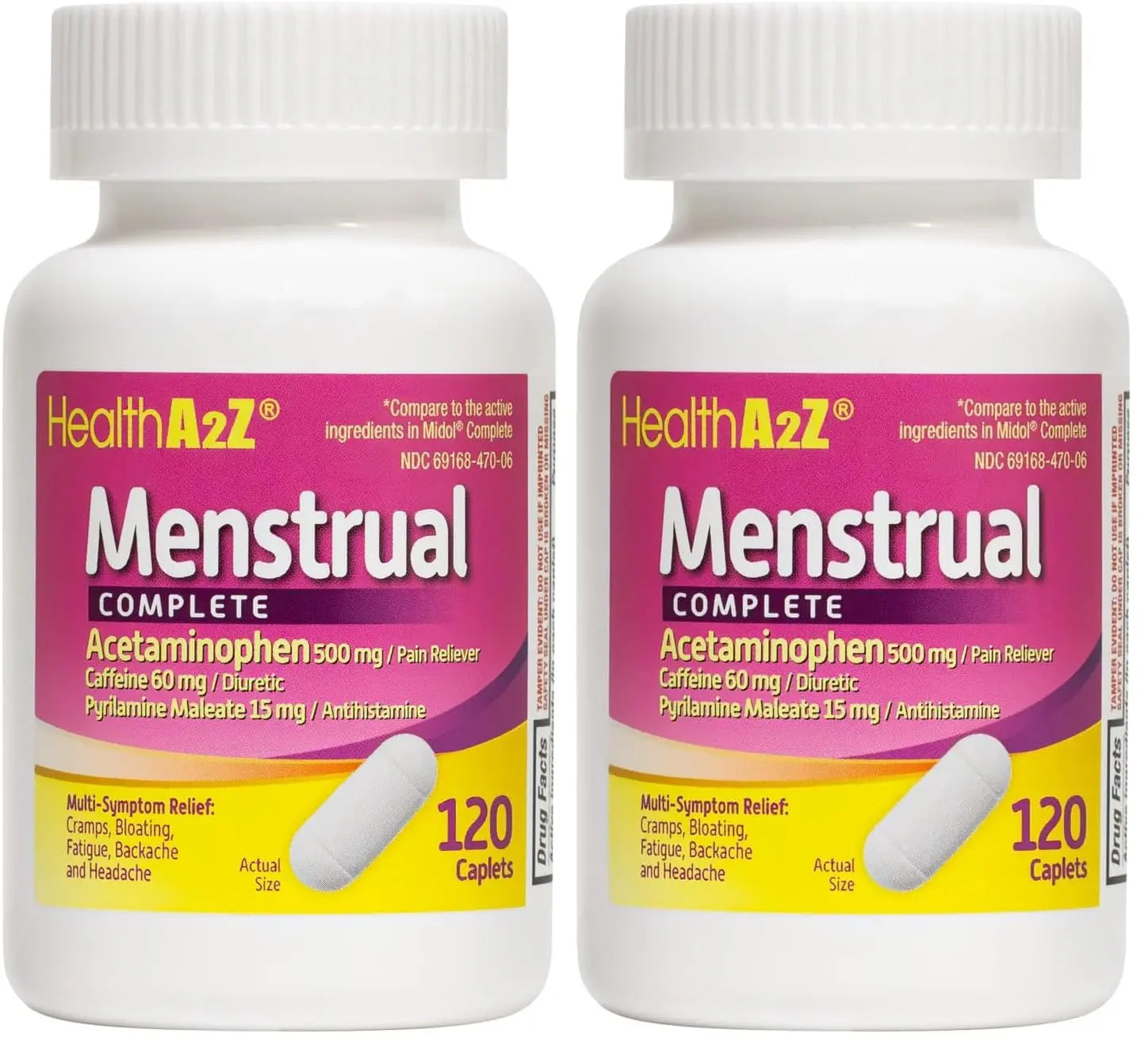HealthA2Z® Menstrual Complete Pain Relief Tablets | Relieves Cramps, Bloating, Fatigue, Backache & Headache (120 Counts) (Pack of 2) HealthA2Z buy supplements canada