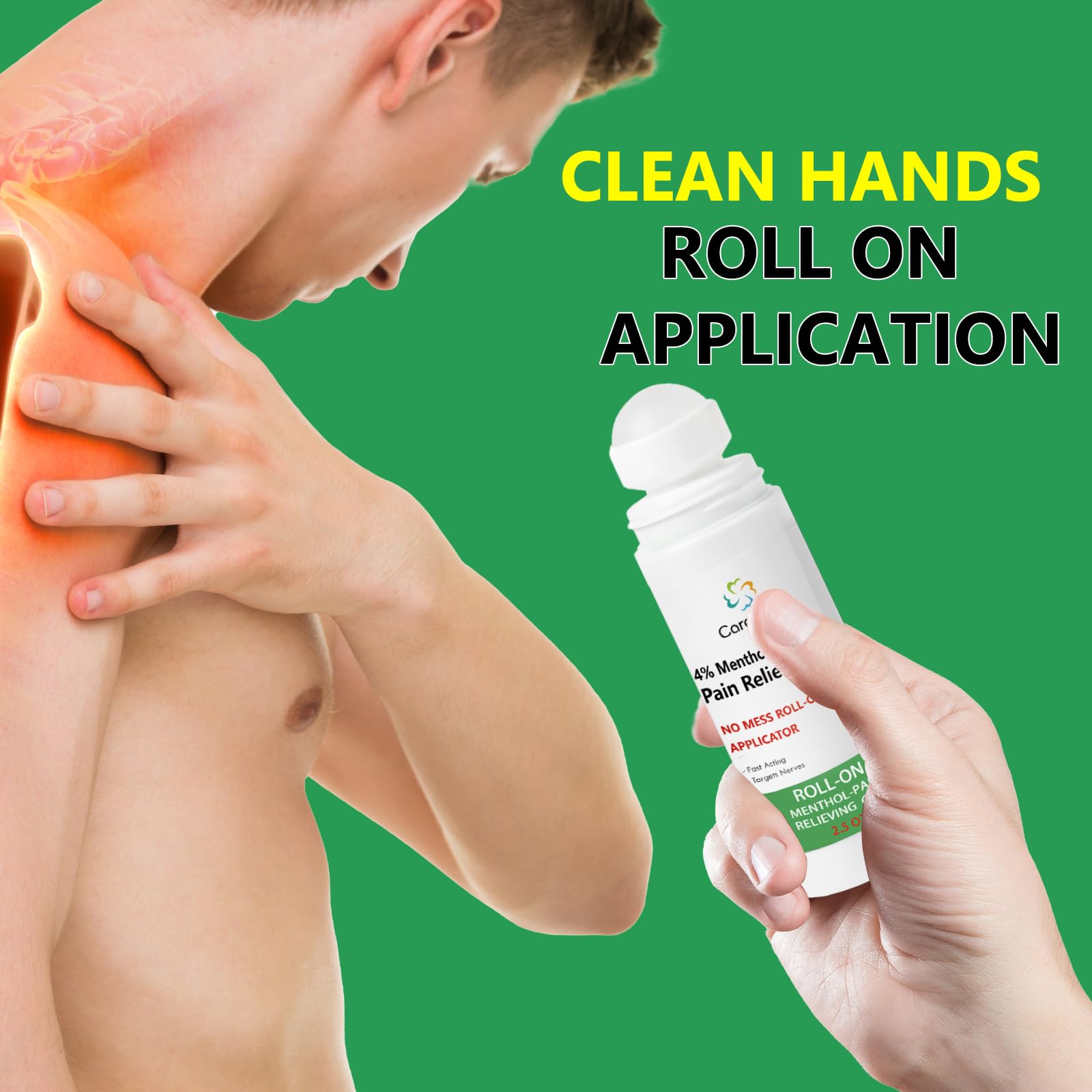 CARELIVING Roll On Pain Relief for Knee, Neck, Joint, Shoulder, Arthritis Pain Reliever, Sore Muscle Relief, Roll On Menthol Gel 2.5 Fl Oz (Pack of 2) CARELIVING buy supplements canada