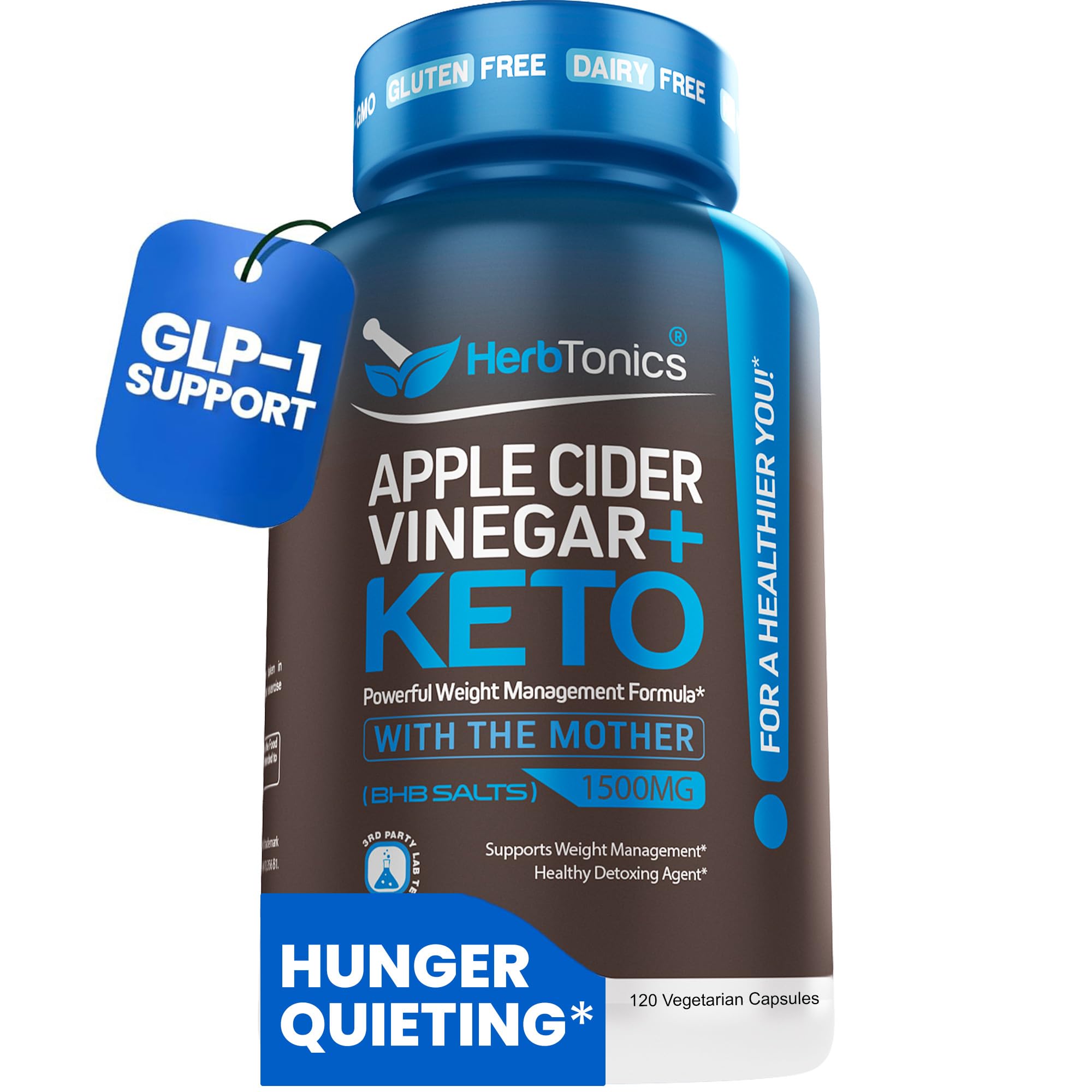 Herbtonics Apple Cider Vinegar + Keto BHB Capsules |  Support for Appetite, Cravings & Weight Management | Metabolism Support with Satiety Support Herbtonics buy supplements canada