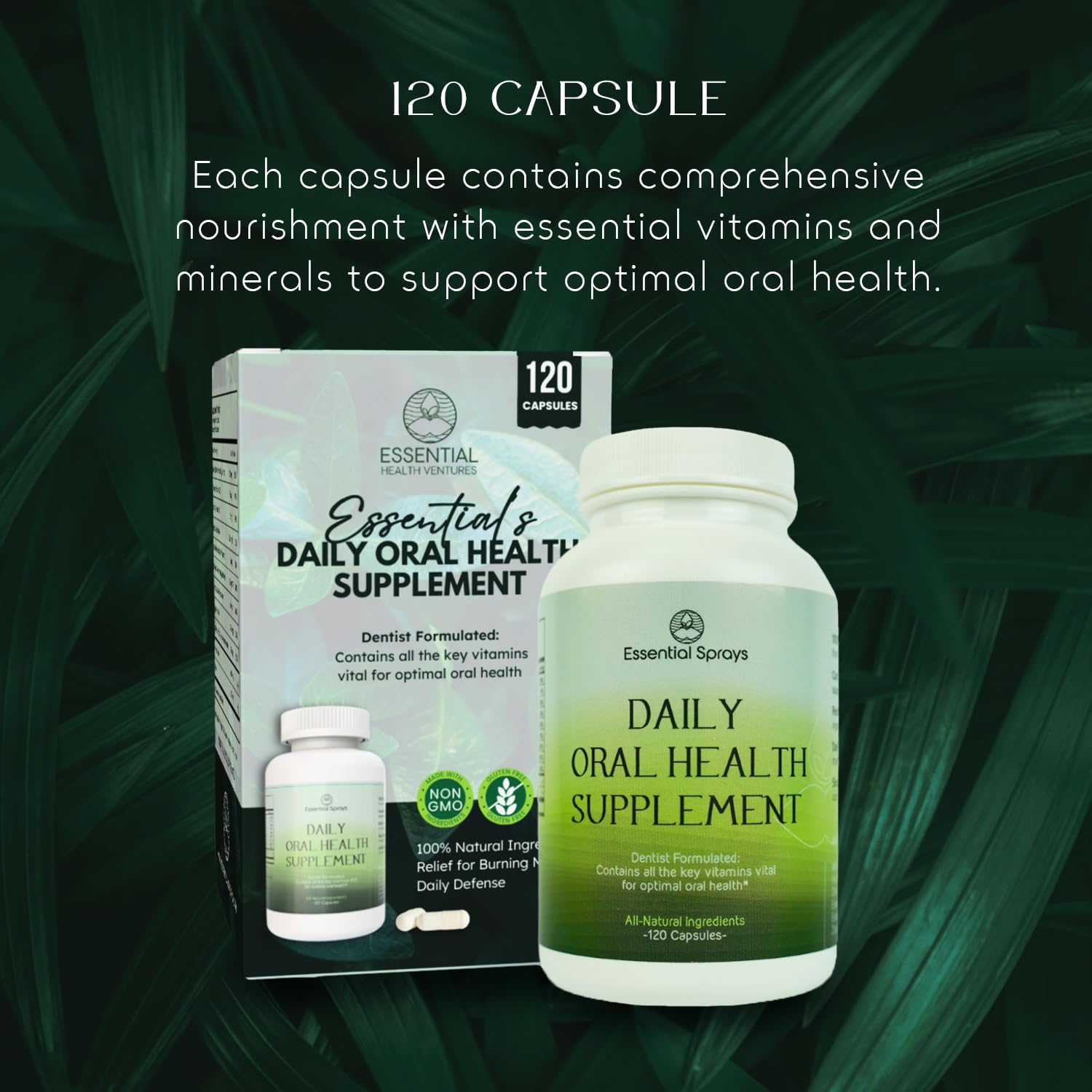 Essential Sprays Daily Oral Health Supplement - 30 Servings - Dentist Formulated Advanced Holistic Approach with L-Lysine, Niacin, Thiamin, & Vitamins for Men & Women Essential Sprays buy supplements canada
