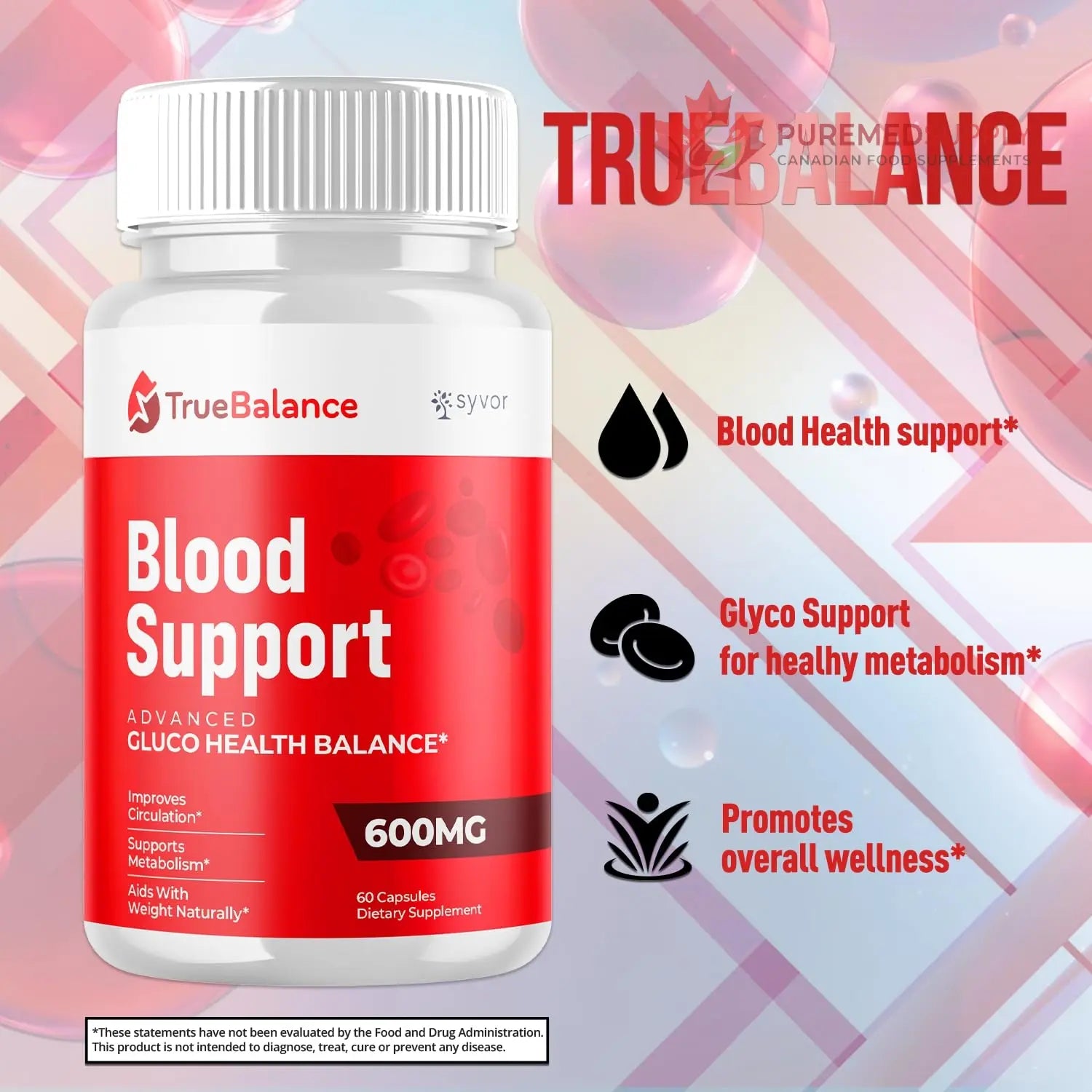 (3 Pack) True Balance Capsules, Official TrueBalance Glycogen Support Pills with All Natural Ingredients, Advanced Formula Support Supplement with Max Strength Vitamins for Women & Men (180 Capsules) Syvor buy supplements canada