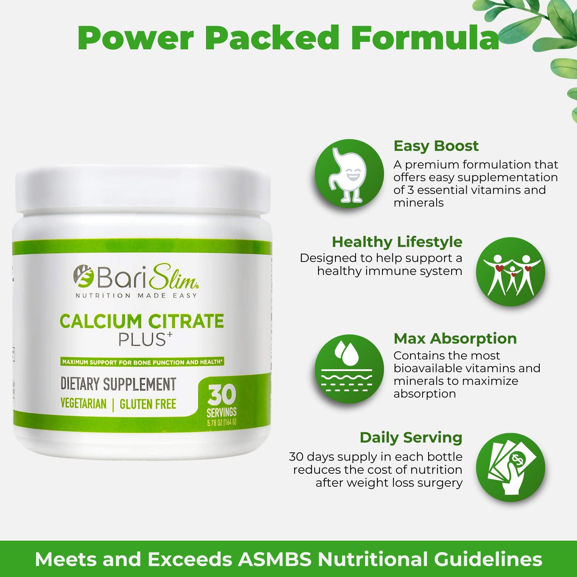 BariSlim Bariatric Calcium Citrate Plus Powder - Formulated for Patients After Weight Loss BariSlim buy supplements canada