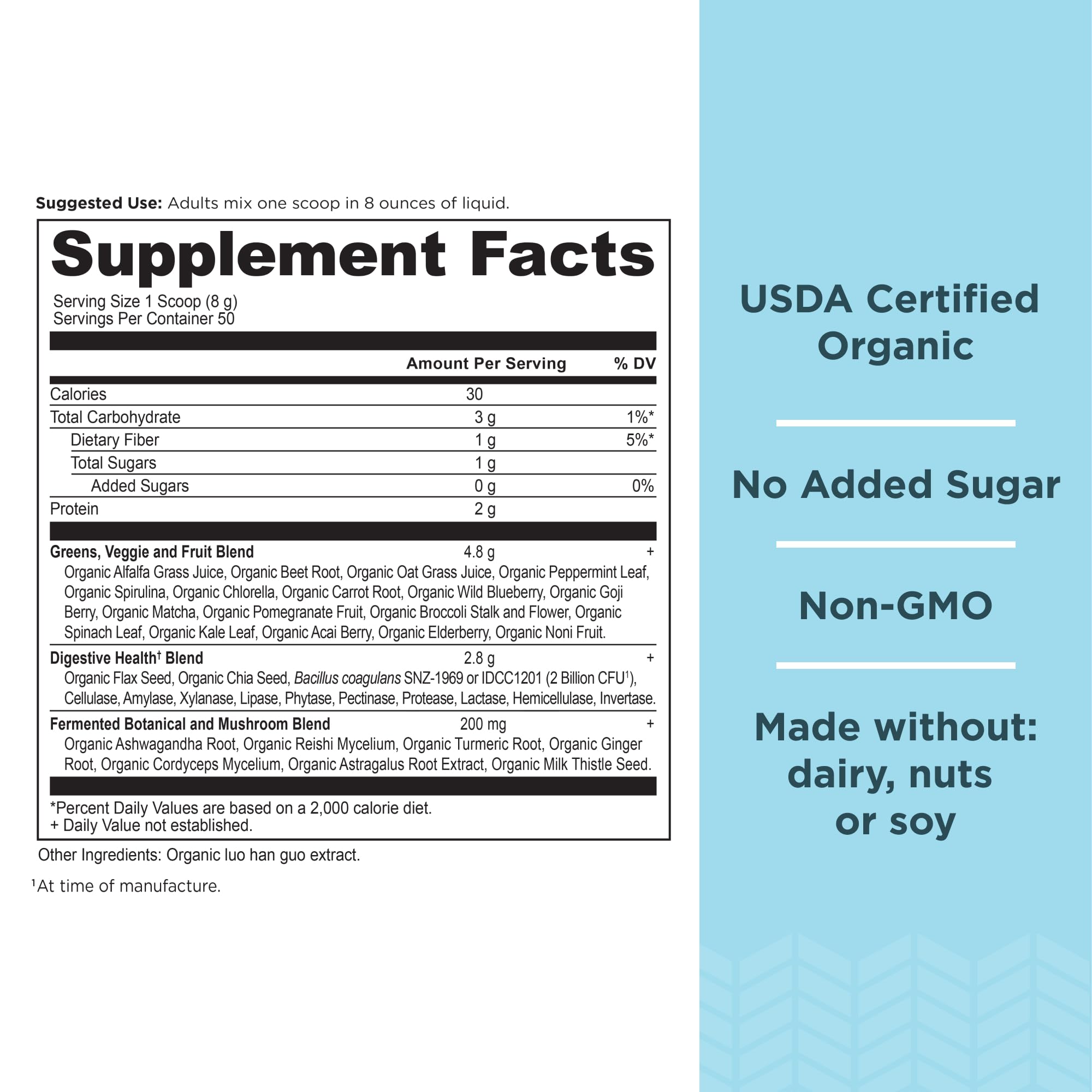 Ancient Nutrition Super Greens Powder, Organic Superfood Powder with Probiotics Made with Spirulina, Chlorella, Matcha, and Digestive Enzymes, 50 Servings, 14.1 oz Ancient Nutrition buy supplements canada