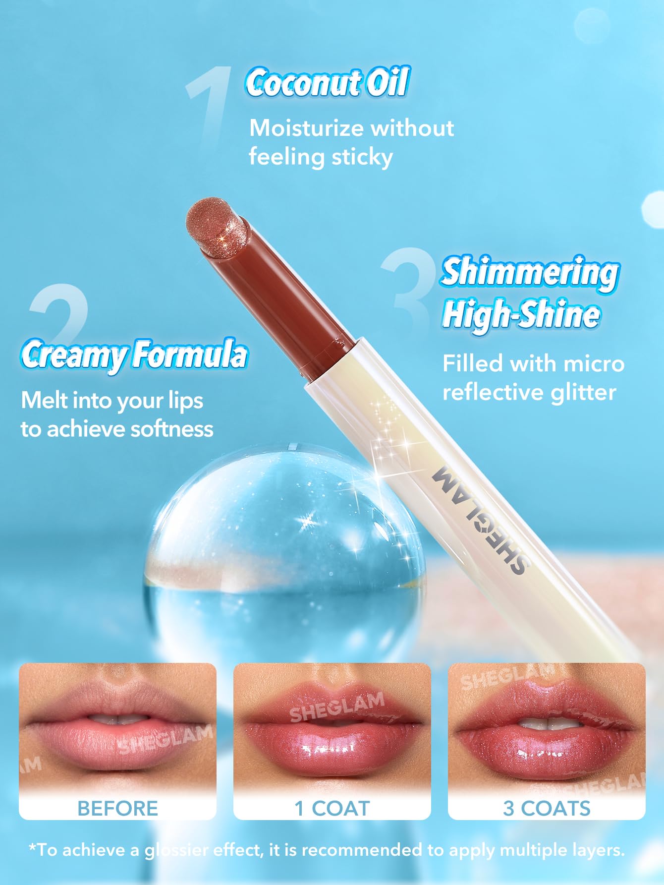 SHEGLAM Pout-Perfect Moisturizing Solid Lip Gloss Shimmer Lip Plumper - Violet Fizz SHEGLAM buy supplements canada