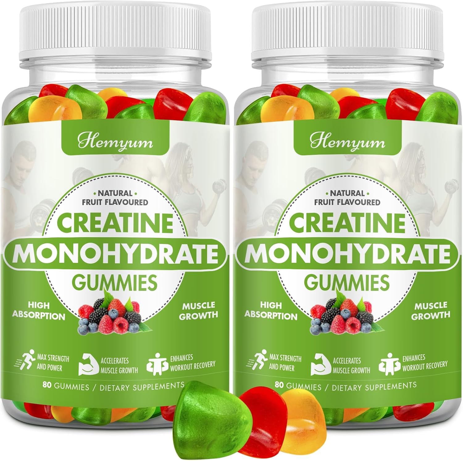 Creatine Monohydrate Gummies - Pre-Workout Creatine for Women Men, Enhanced Muscle Strength, Boost Focus and Endurance, Muscle Builder,Complex L-Taurine + Vitamin B12,Vegan, Gluten-Free 160 Count Hemyum buy supplements canada