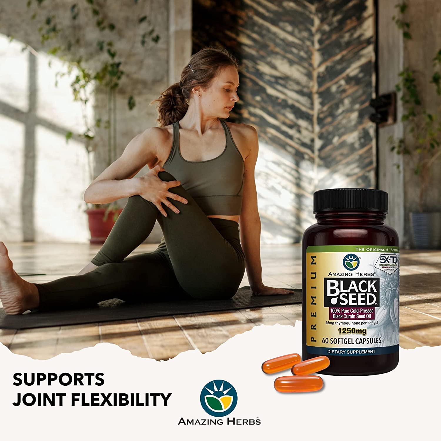 Amazing Herbs Premium Black Seed Oil Capsules - High Potency, Cold Pressed Nigella Amazing Herbs buy supplements canada