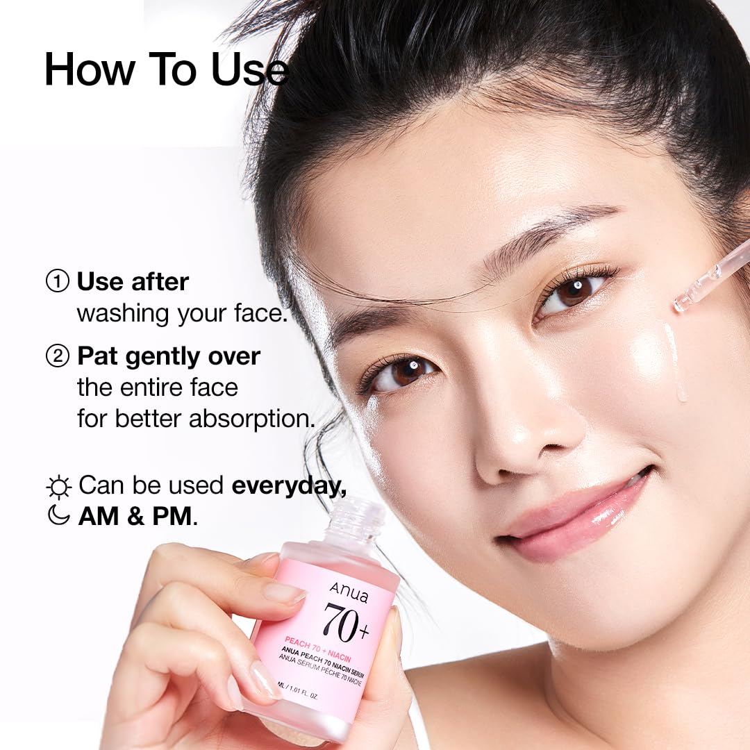 Anua Peach 70 Niacinamide Serum, Daily Glow Serum For Face, Skin Tone & Dullness Care with Vitamin B12, Lightweight ANUA buy supplements canada