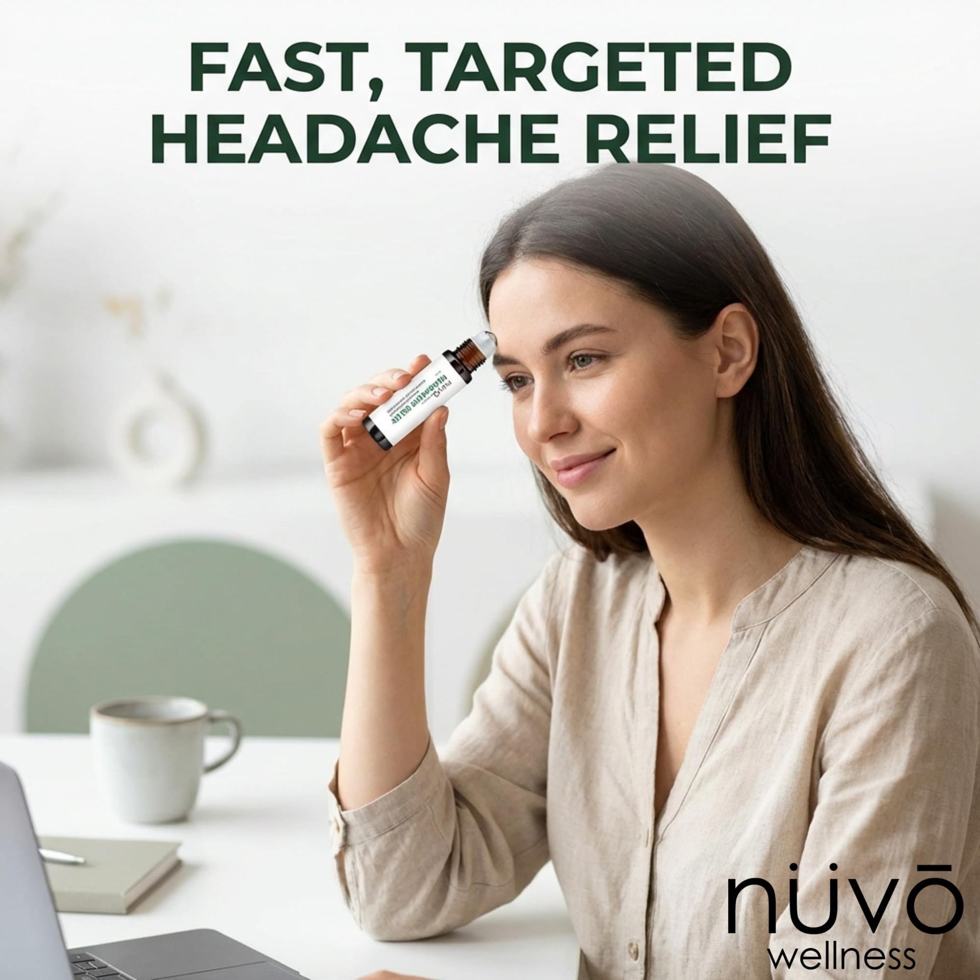 Migraine Relief Roll-On, Made with Peppermint, Lavender, Eucalyptus, & Other Aromatherapy Essential Oils, for Headaches, and Sore Muscles NUVO WELLNESS buy supplements canada