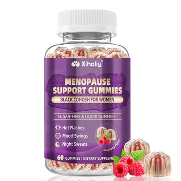 Menopause Supplements for Women with Black Cohosh, Menopause Relief Sugar Free Gummies for Hot Flashes, Natural Female Hormone Balance & Ashwagandha, Magnesium for Night Sweats, Mood Swings, 60 Count XIHOLIY buy supplements canada