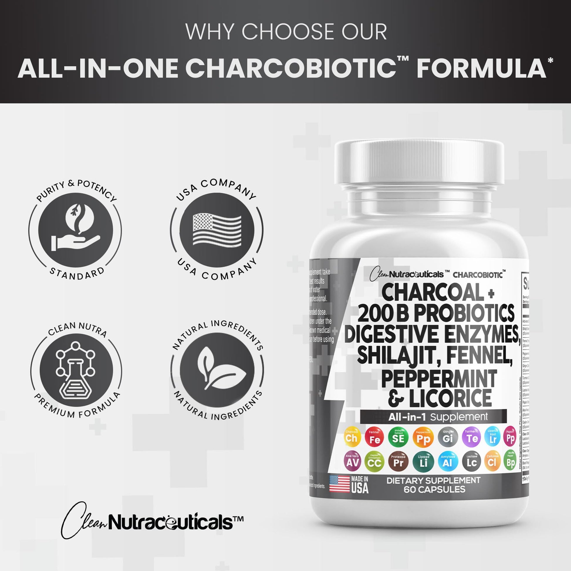 Clean Nutra Activated Charcoal Capsules 1000mg Shilajit 5000mg Pills Clean Nutraceuticals buy supplements canada