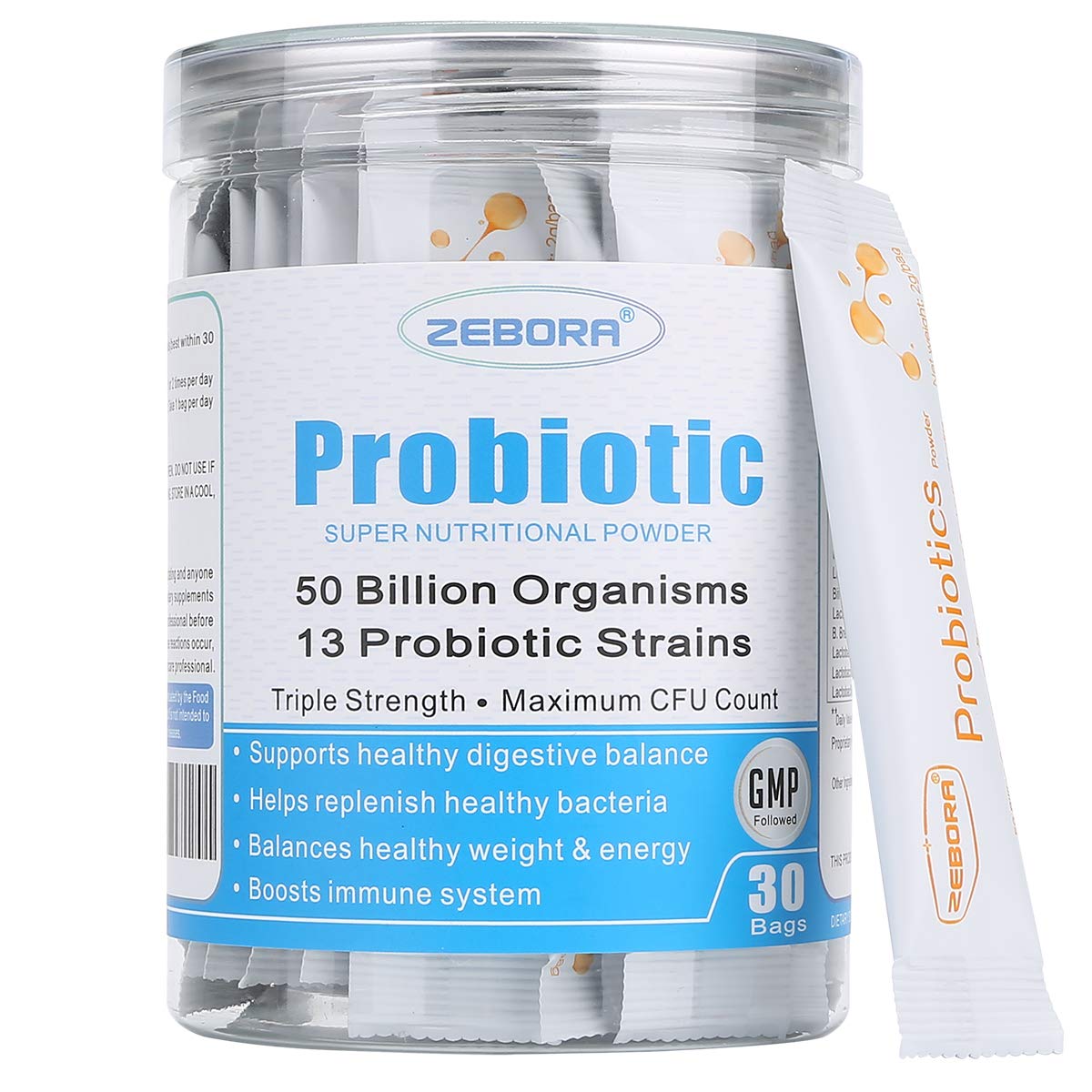 ZEBORA Probiotics for Women, Men and Kids, Prebiotics and Probiotics Powder ZEBORA buy supplements canada