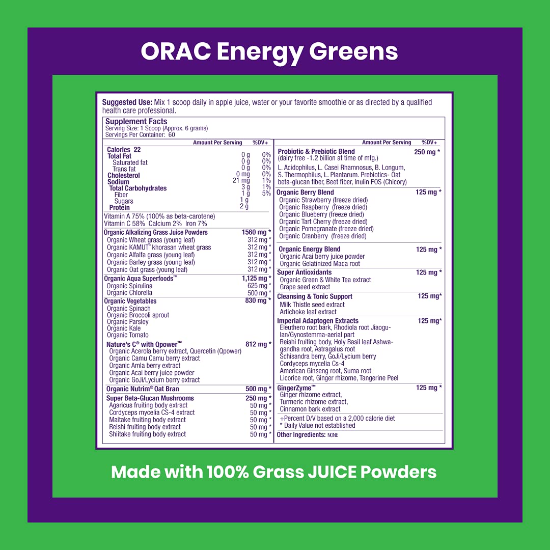 Paradise ORAC Energy Greens Powder Extract, Super Antioxidants, Probiotics for Gut Paradise Herbs buy supplements canada