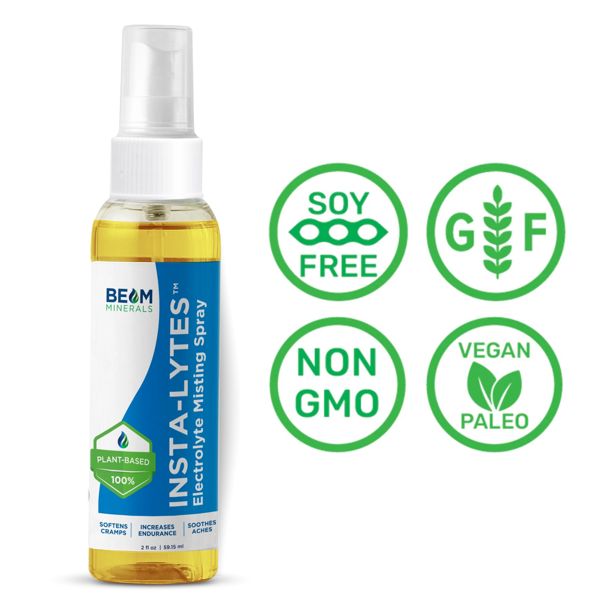 BEAM MINERALS Insta-Lytes | How to Stop Leg Cramps Immediately Electrolyte Misting Spray | Fulvic Acid Trace Minerals | Fast Micronutrients Supplements | 2 fl Oz BEAM MINERALS buy supplements canada