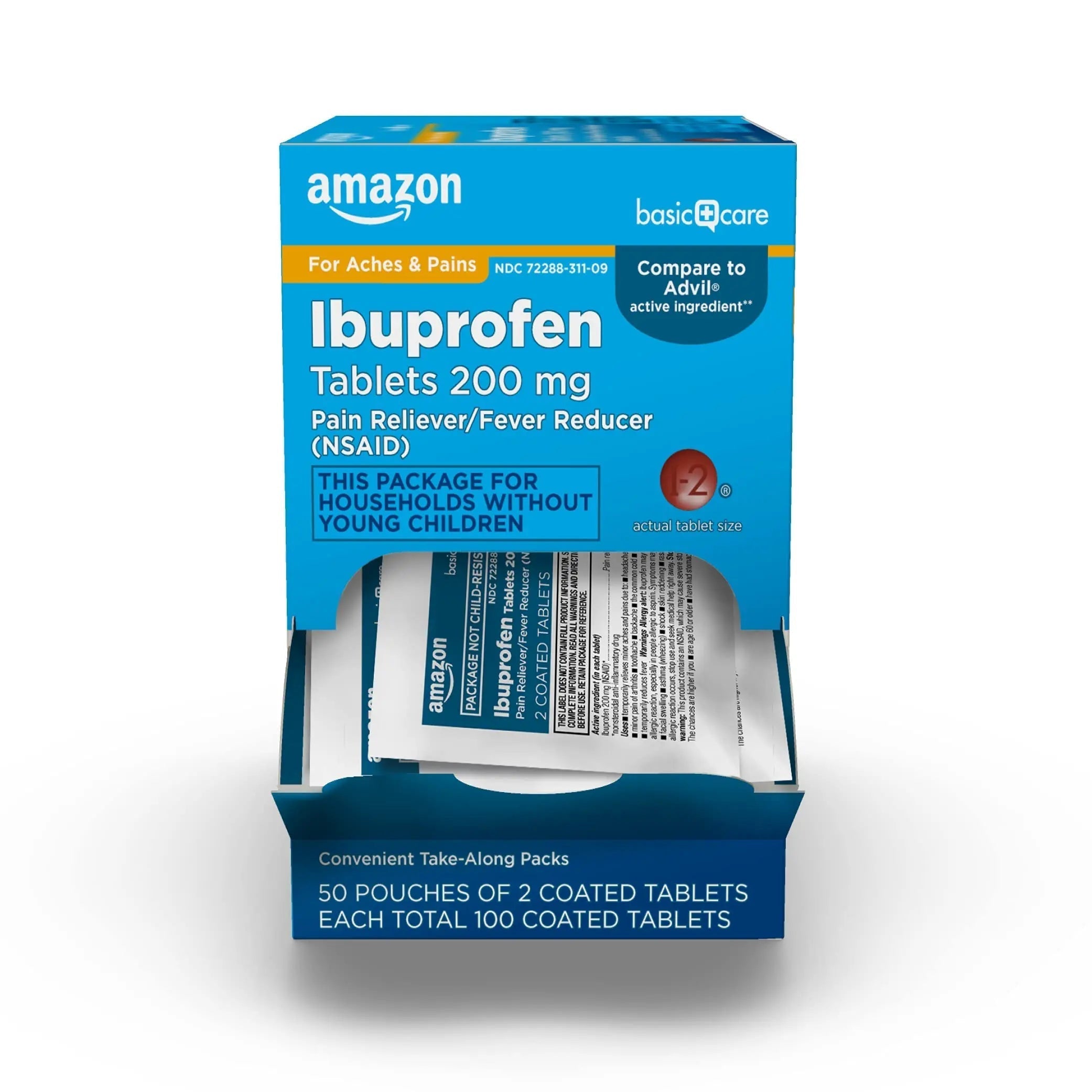 Amazon Basic Care Ibuprofen Tablets, 200 mg, Pain Reliever and Fever Reducer, For Headache, Muscular Aches, Arthritis, Backache, Menstrual Pain, 100 Count (Pack of 1) Amazon Basic Care buy supplements canada