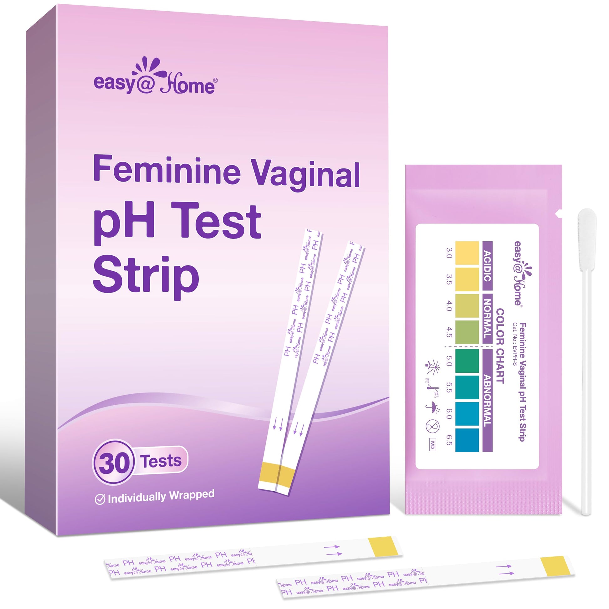 Easy@Home Vaginal pH Test -30 Strips | BV Test Kit at Home for Women | Yeast Infection Test + pH Balance Easy@Home buy supplements canada