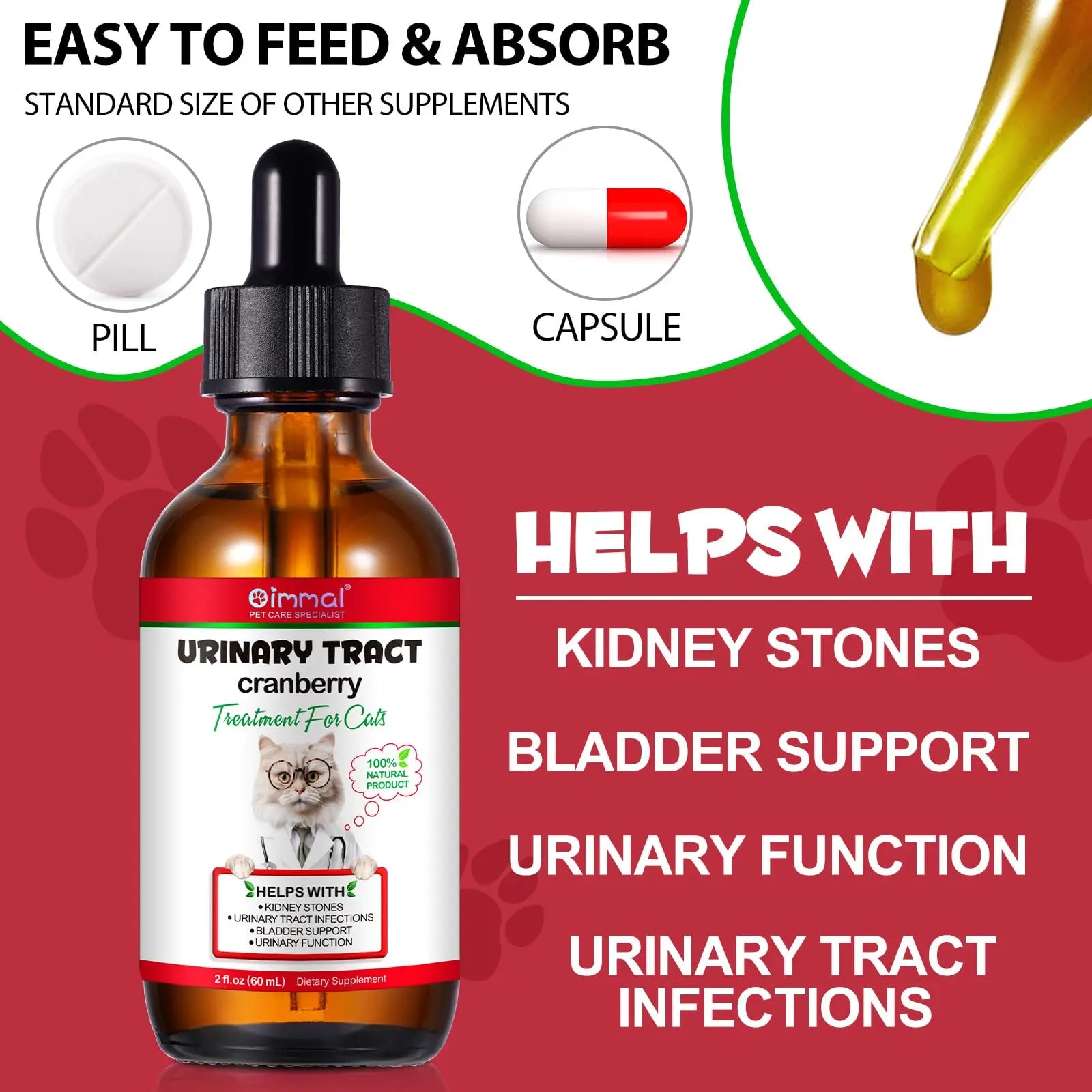 Cat Urinary Tract Infection Treatment, Cat UTI Treatment Drops Supports Bladder, Kidney Stone, Cranberry Kidney Bladder Support Supplement, Chicken Flavor, 60ml BTQAFVZT buy supplements canada