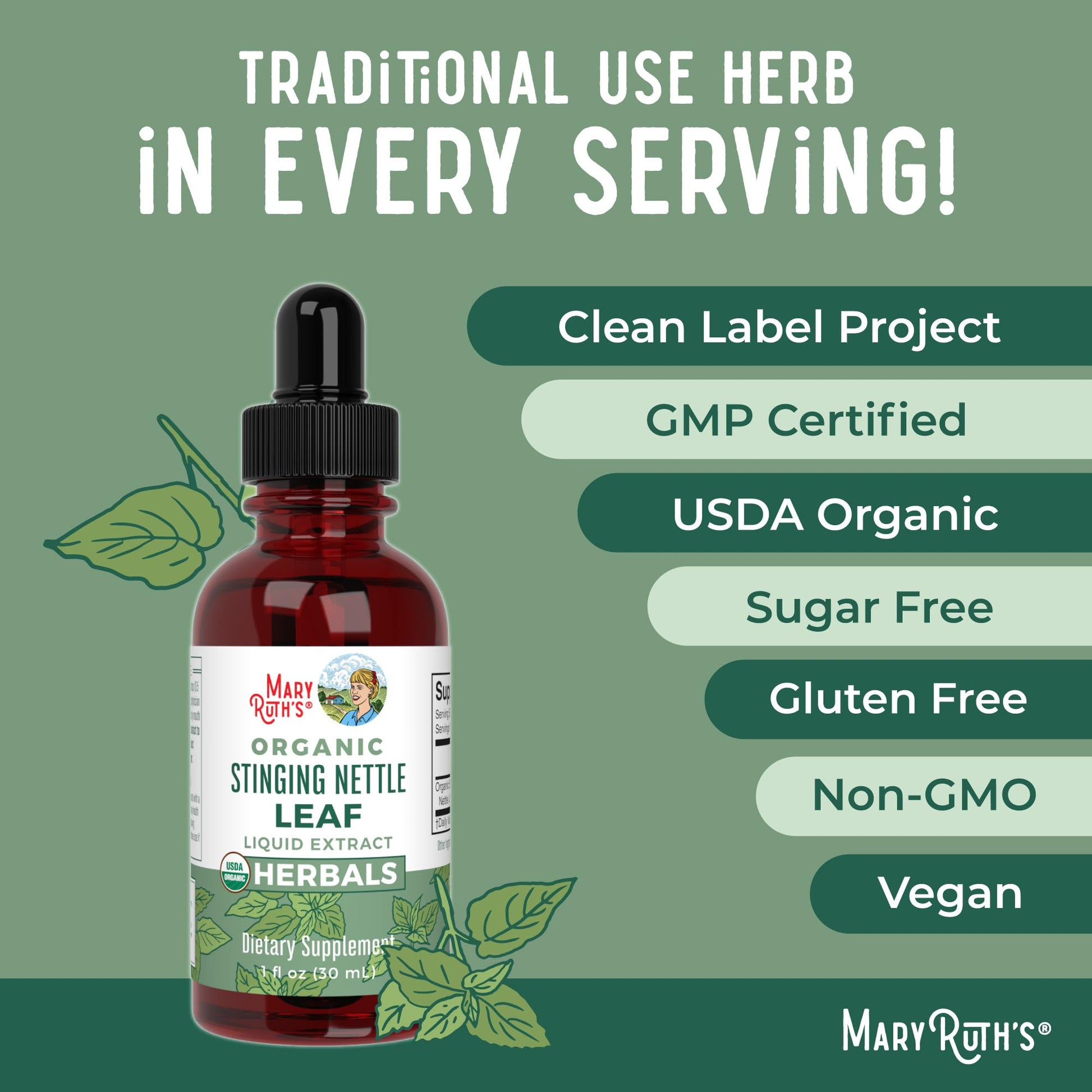MaryRuth Organics Stinging Nettle Leaf Extract | Detox Supplement Herbal Drops | USDA Organic | Vegan | Non-GMO | Gluten Free | 1 Fluid Oz MARYRUTH'S buy supplements canada