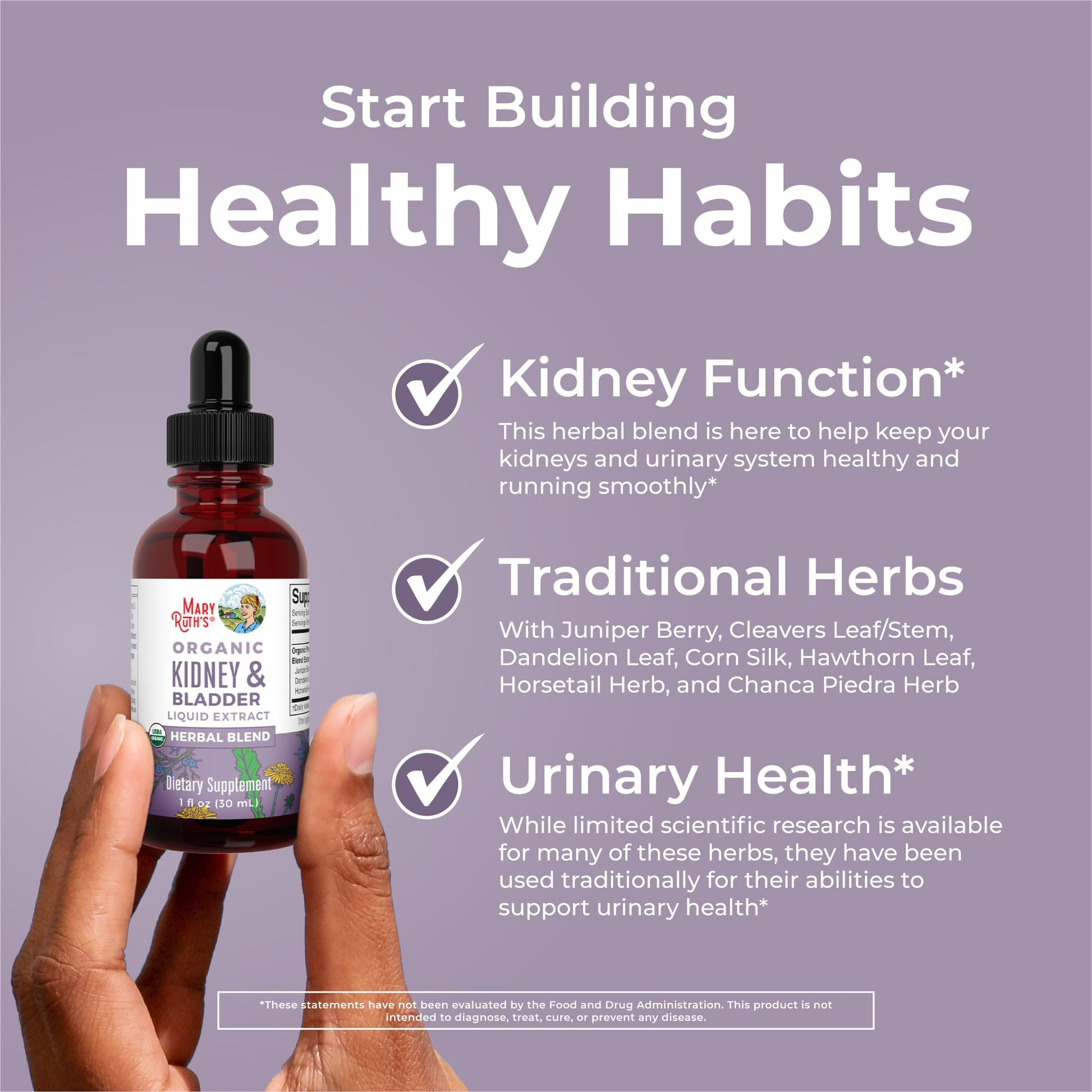 MaryRuth Organics Herbal Supplement Drops | Support Renal & Urinary Systems | Juniper Berry | Cleavers | Dandelion | Hawthorn | Horsetail & Chanca Piedra | Vegan | Non-GMO | 1 Fl Oz MARYRUTH'S buy supplements canada