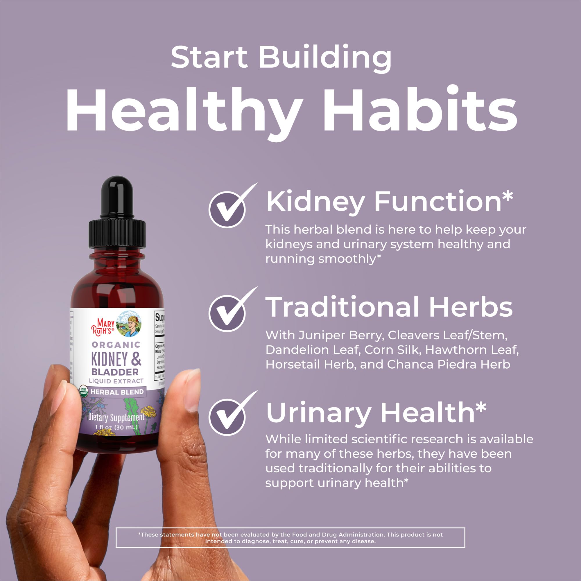 MaryRuth Organics Herbal Supplement Drops | Support Renal & Urinary Systems | Juniper Berry | Cleavers | Dandelion | Hawthorn | Horsetail & Chanca Piedra | Vegan | Non-GMO | 1 Fl Oz MARYRUTH'S buy supplements canada
