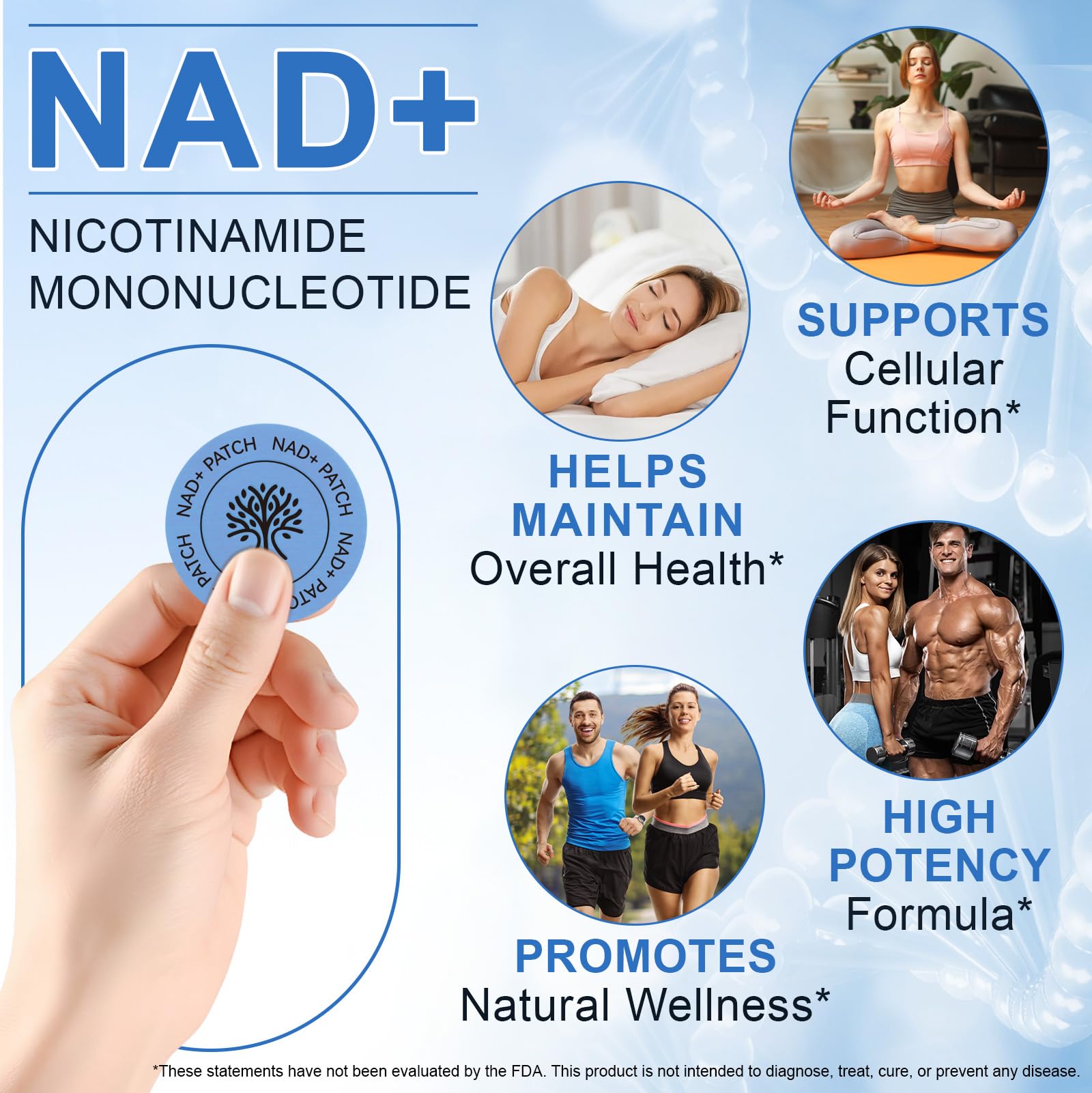 NAD Patches for Women & Men,One-Stop Solution for Skin and Wellness Support | NMNH, Resveratrol, Hyaluronic Acid, Vitamin C, & Coq10 l Premium 8-Hour Time-Release Patch for Enhanced Absorption MAYPJHEH buy supplements canada
