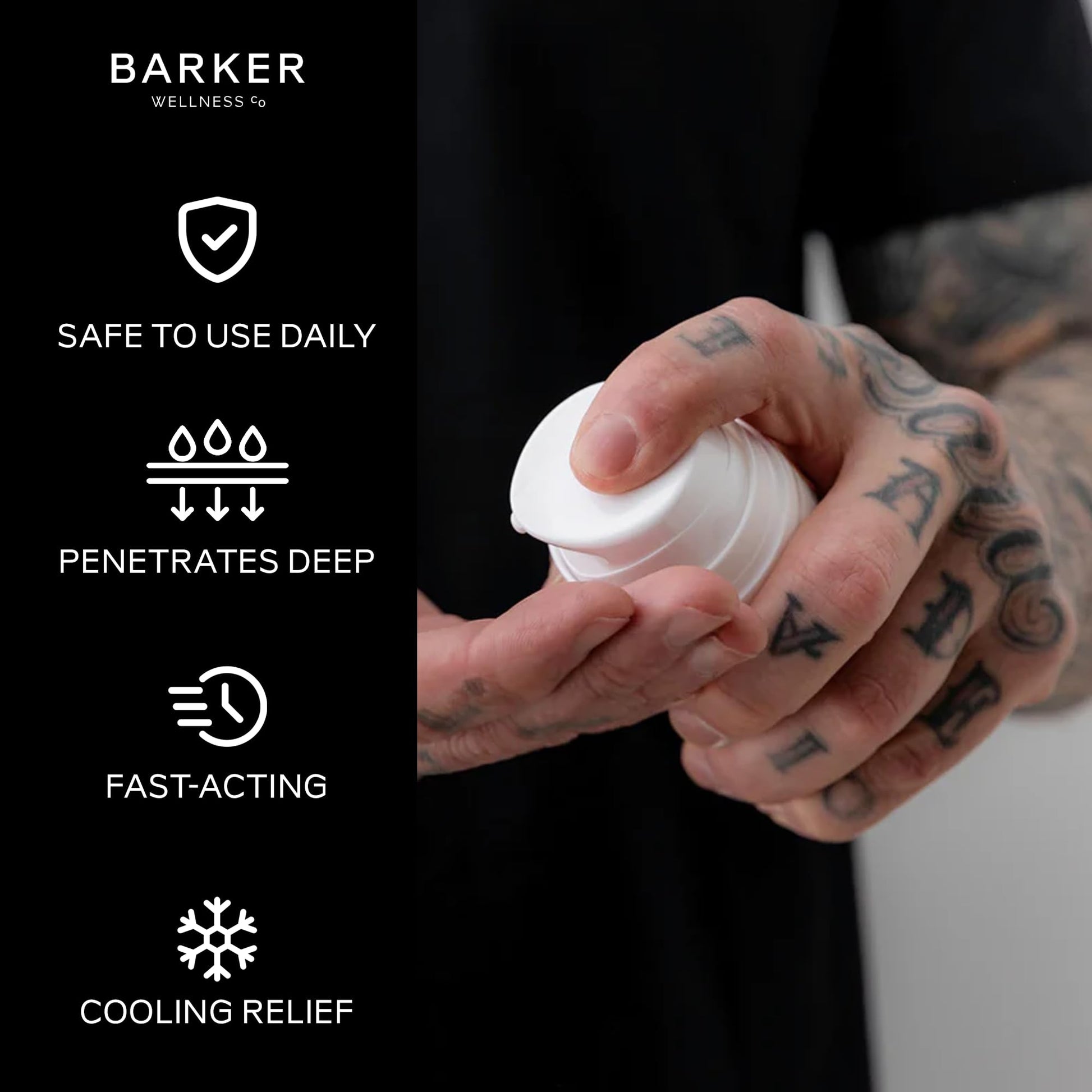 Barker Wellness Soothing Muscle Therapy Cream | Advanced Joint & Muscle Relief for Recovery & Relaxation | Enriched with Antioxidants & Moisturizing Vitamin E | All-Natural Vegan Formula (100ml) Barker Wellness Co buy supplements canada