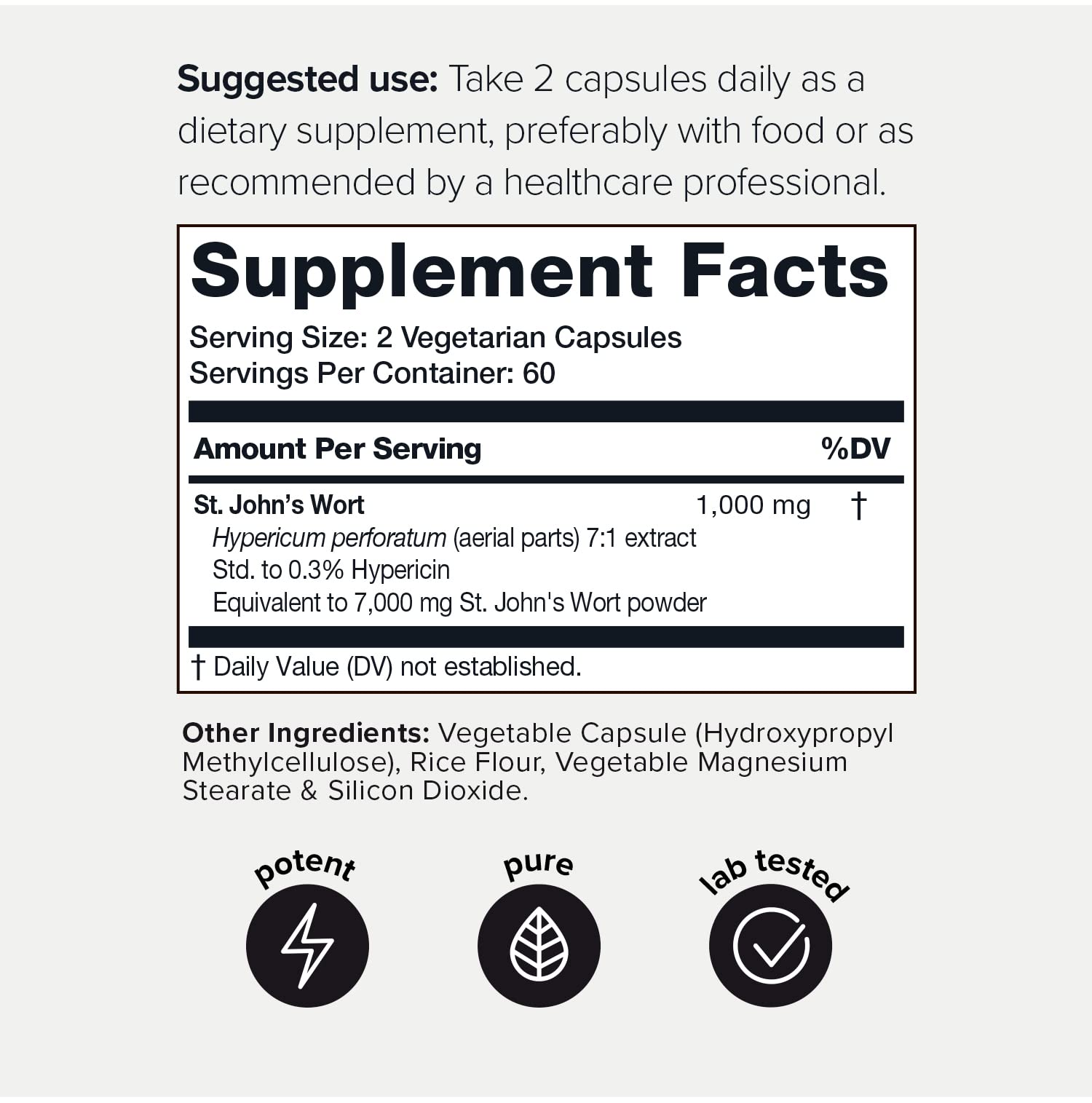 1,000mg Ultra High Strength St. John's Wort Capsules (Non-GMO) - 7X Concentrated Toniiq buy supplements canada