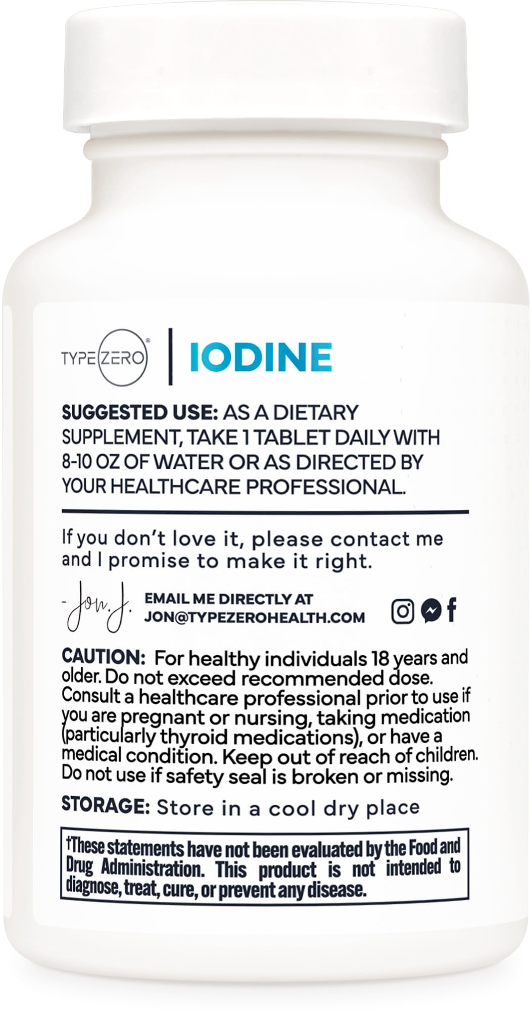 Type Zero Clean Iodine Tablets (60 Servings, 325 MCG Per Serving) - from Sea Kelp, Non-GMO, Gluten Free Type Zero buy supplements canada