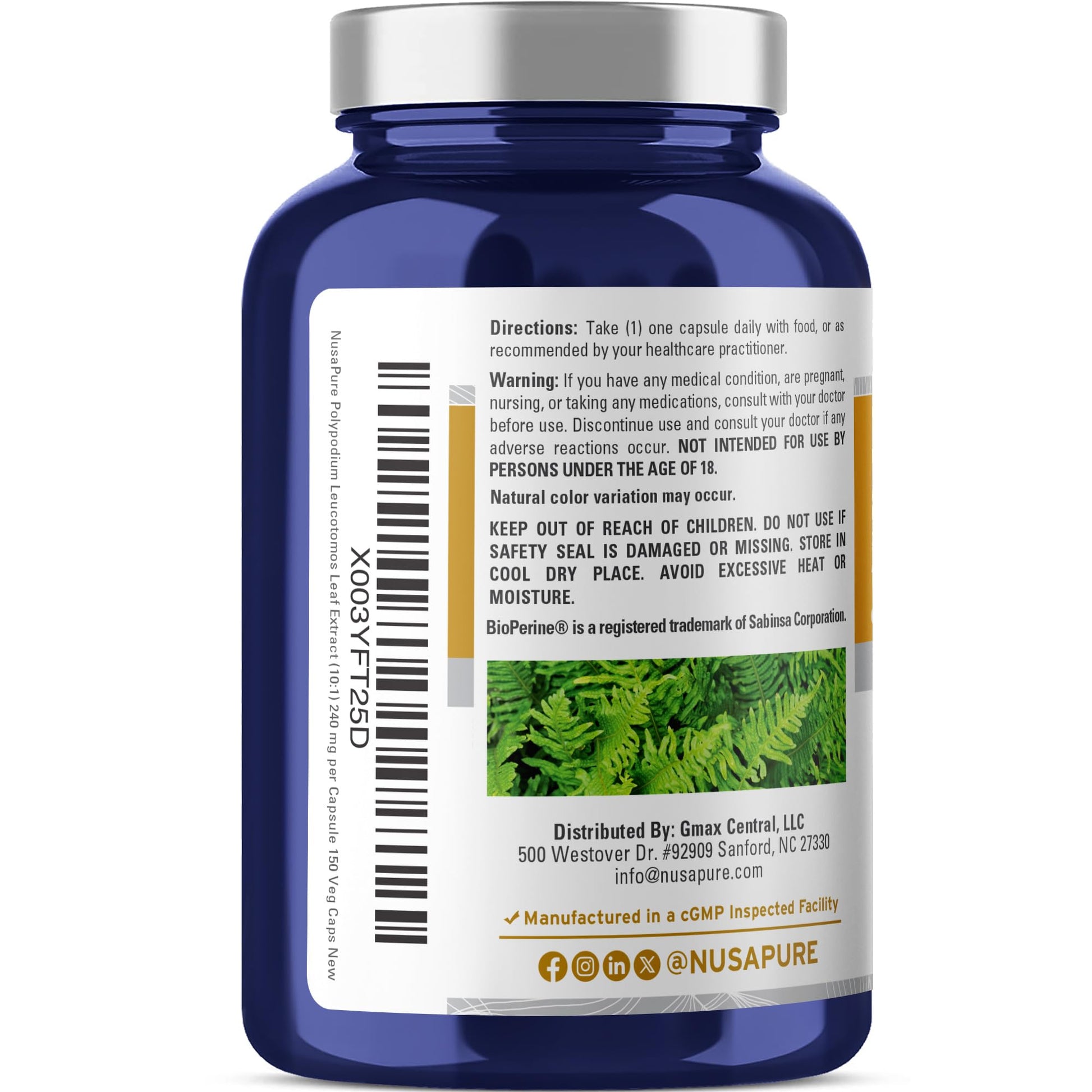 NusaPure Polypodium Nicotinamide 10:1 Extract, 240 mg Equivalent to 2,400 mg per Veg Caps - 150 Count (Non-GMO, Soyfree, Bioperine) NusaPure buy supplements canada