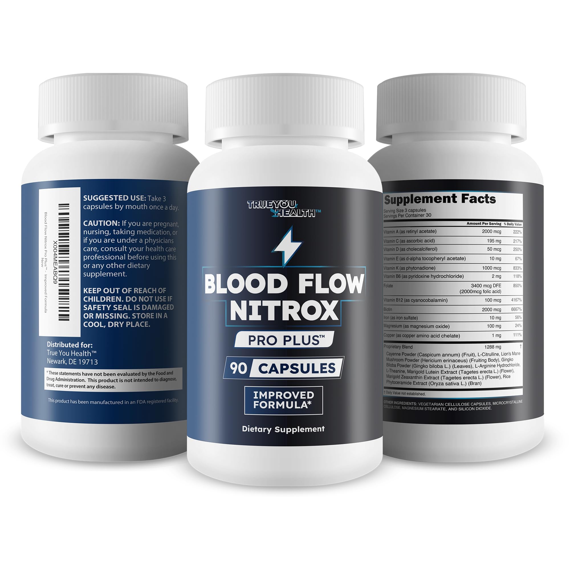 Blood Flow Nitrox Pro Plus - Improved Formula - Our Best Blood Circulation Supplements For Men - Vasodialators - Increase Blood Flow Care Blood Circulation Supplement Blood Flow Supplement For Men True You Health buy supplements canada