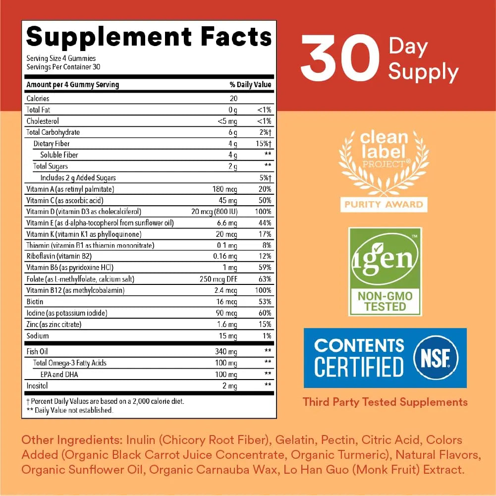 SmartyPants Teen Girl Multivitamin Gummies: Omega 3 Fish Oil (EPA/DHA), Vitamin D3, C, Vitamin B12 & Kids Multivitamin Gummies SmartyPants buy supplements canada