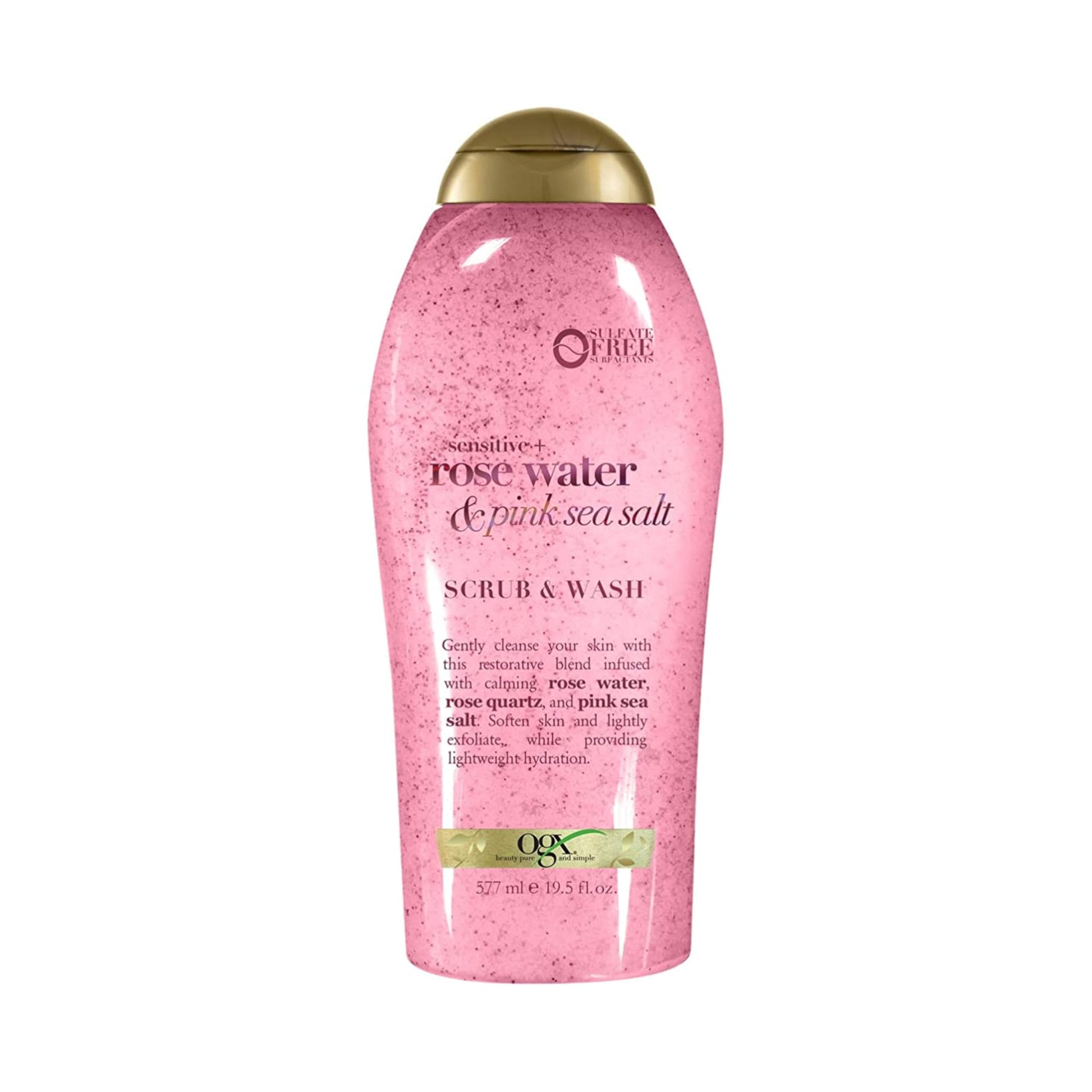 OGX Sensitive + Rose Water & Pink Sea Salt Exfoliating Body Scrub + Rose Quartz, Gentle Exfoliating Daily Body Wash Softens Skin OGX buy supplements canada