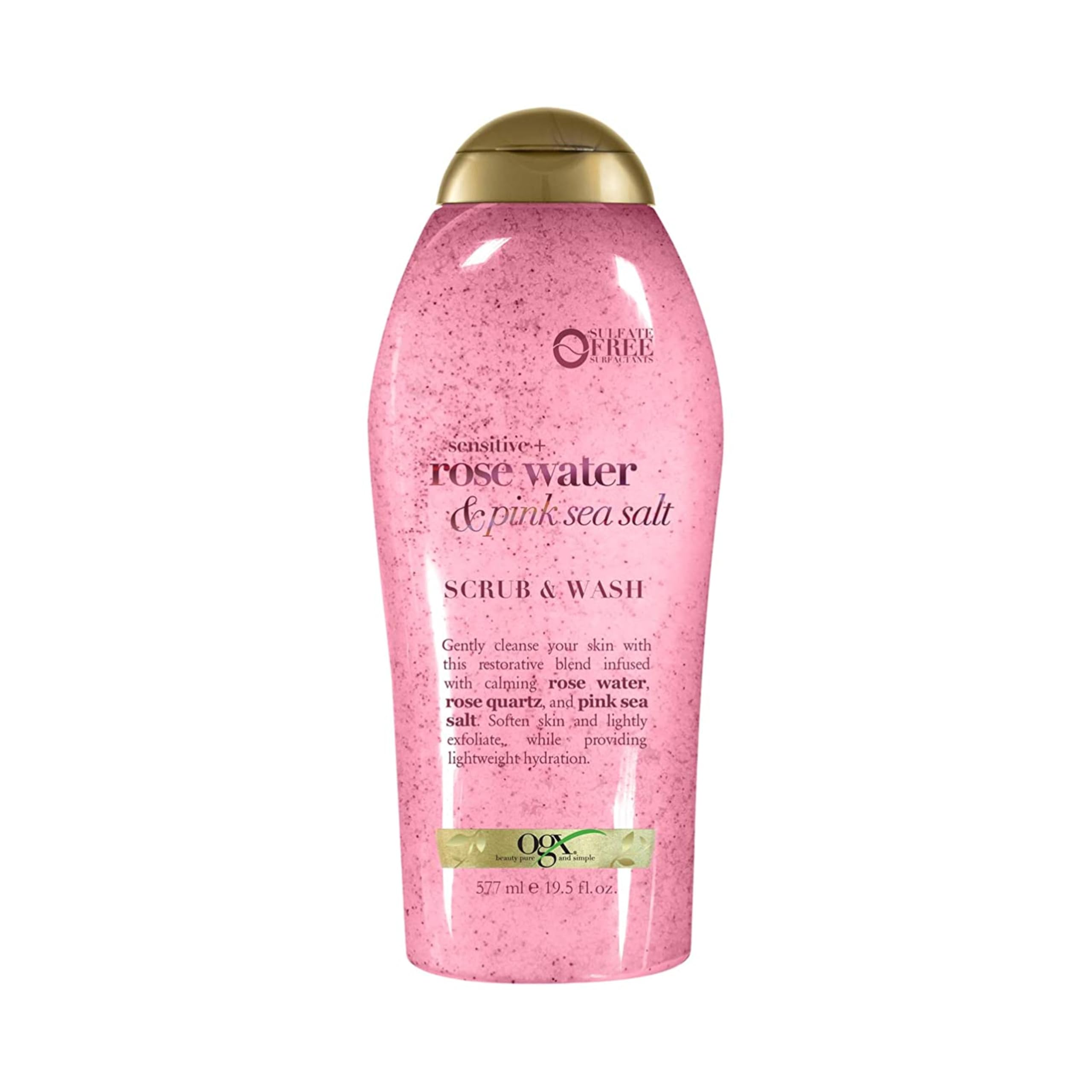 OGX Sensitive + Rose Water & Pink Sea Salt Exfoliating Body Scrub + Rose Quartz, Gentle Exfoliating Daily Body Wash Softens Skin OGX buy supplements canada
