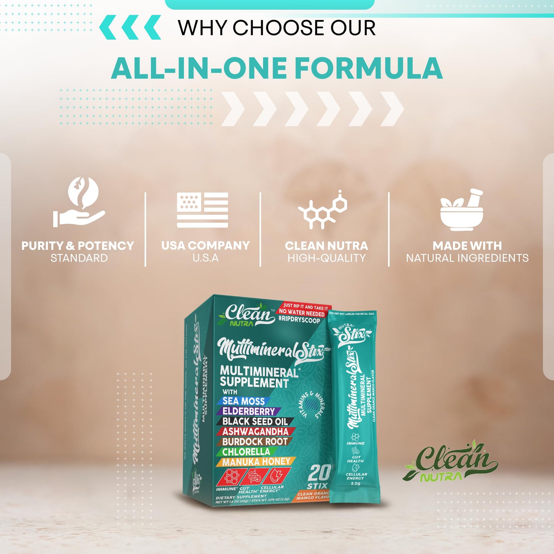Sea Moss Powder Elderberry Ashwagandha Chlorella Manuka Honey VitaminD3 Vitamin C Zinc Spirulina Iodine Greens Detox Immune Support Sugar Free Hydration Powder Drink Mix – 20 Sticks Clean Nutraceuticals buy supplements canada