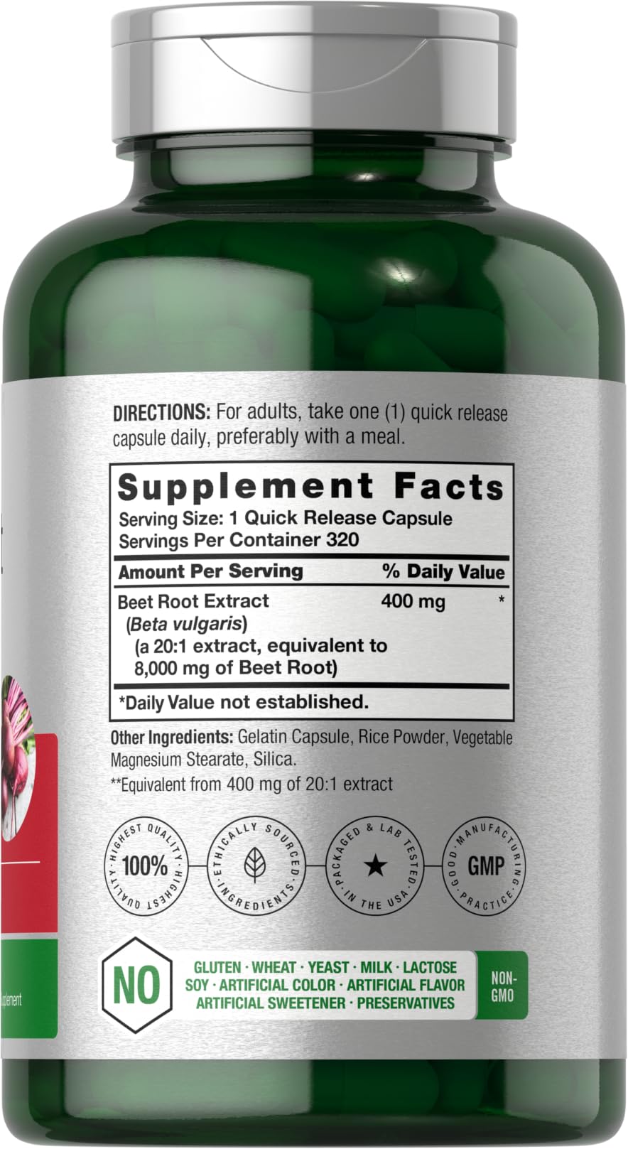 Horbäach Beet Root Powder Capsules | 320 Pills | Non-GMO, Gluten Free Formula | High Potency Herbal Extract Supplement Horbäach buy supplements canada