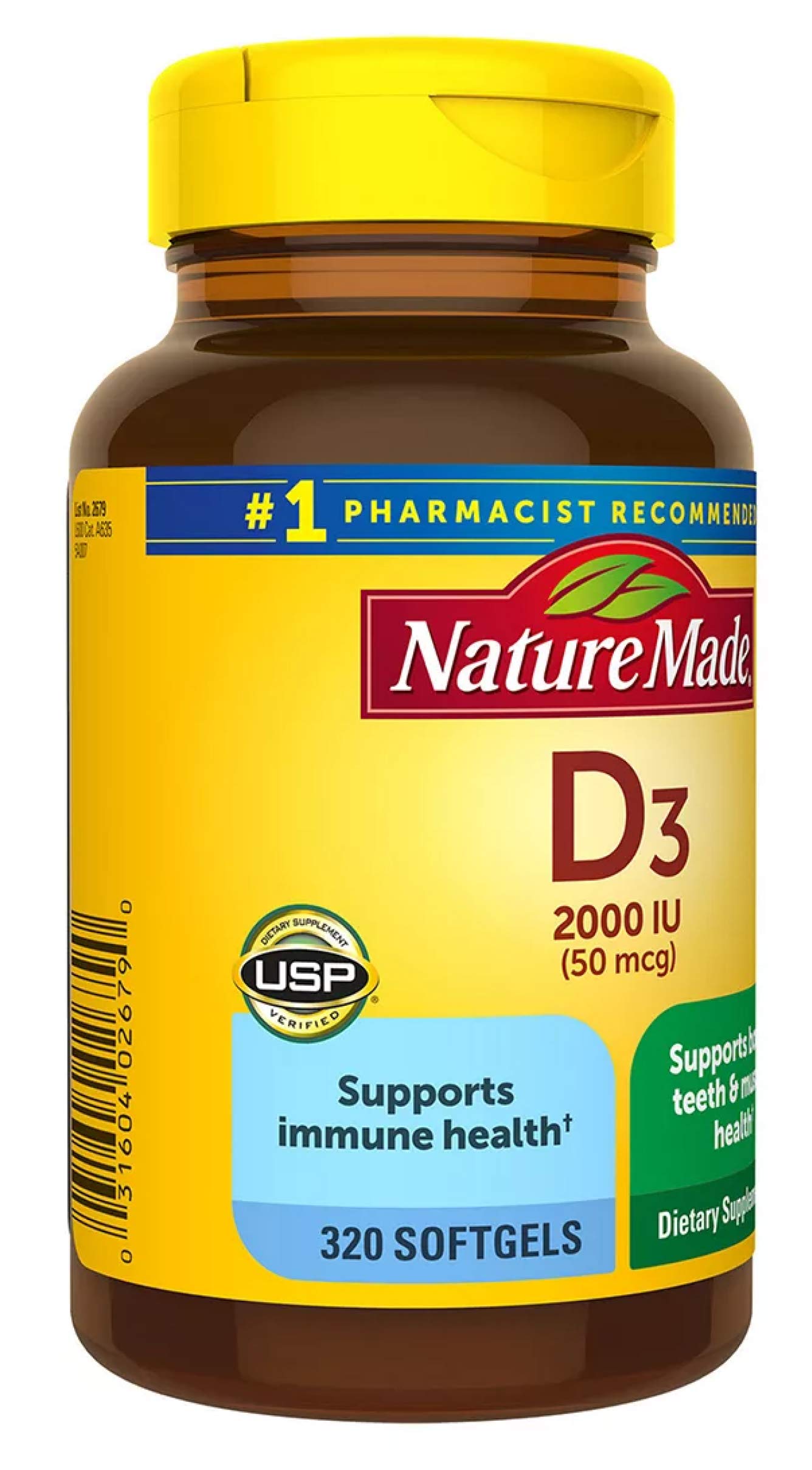 Nature Made Vitamin D3 2000iu 320 Ct. Soft Gels (Packaging May Vary) Nature Made buy supplements canada