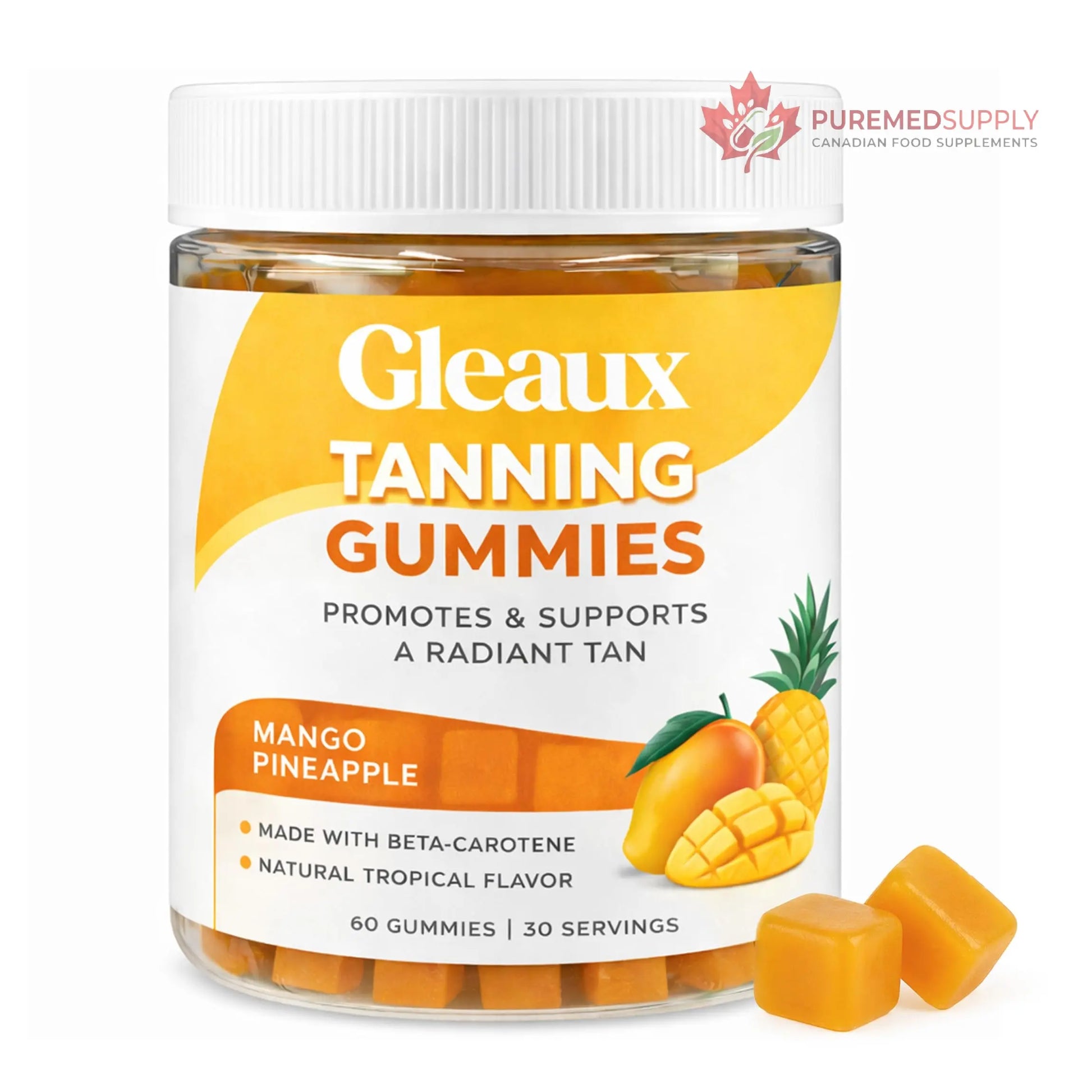 DXWXH Gleaux Tanning Gummies, Tanning Gummies for Women, Sunless Radiance Support with Beta Carotene, Astaxanthin & Lycopene, for Skin Health & Complexion Support, Mango Pineapple Flavor, 60 Gummies DXWXH buy supplements canada