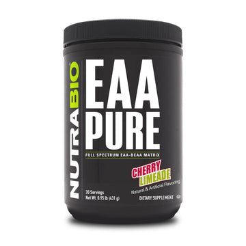 NutraBio – EAA Pure – 9 Amino Acids – Muscle Repair and Recovery, 30 Servings, Cherry Limeade – Pre or Post Workout – All Day Recovery NutraBio buy supplements canada