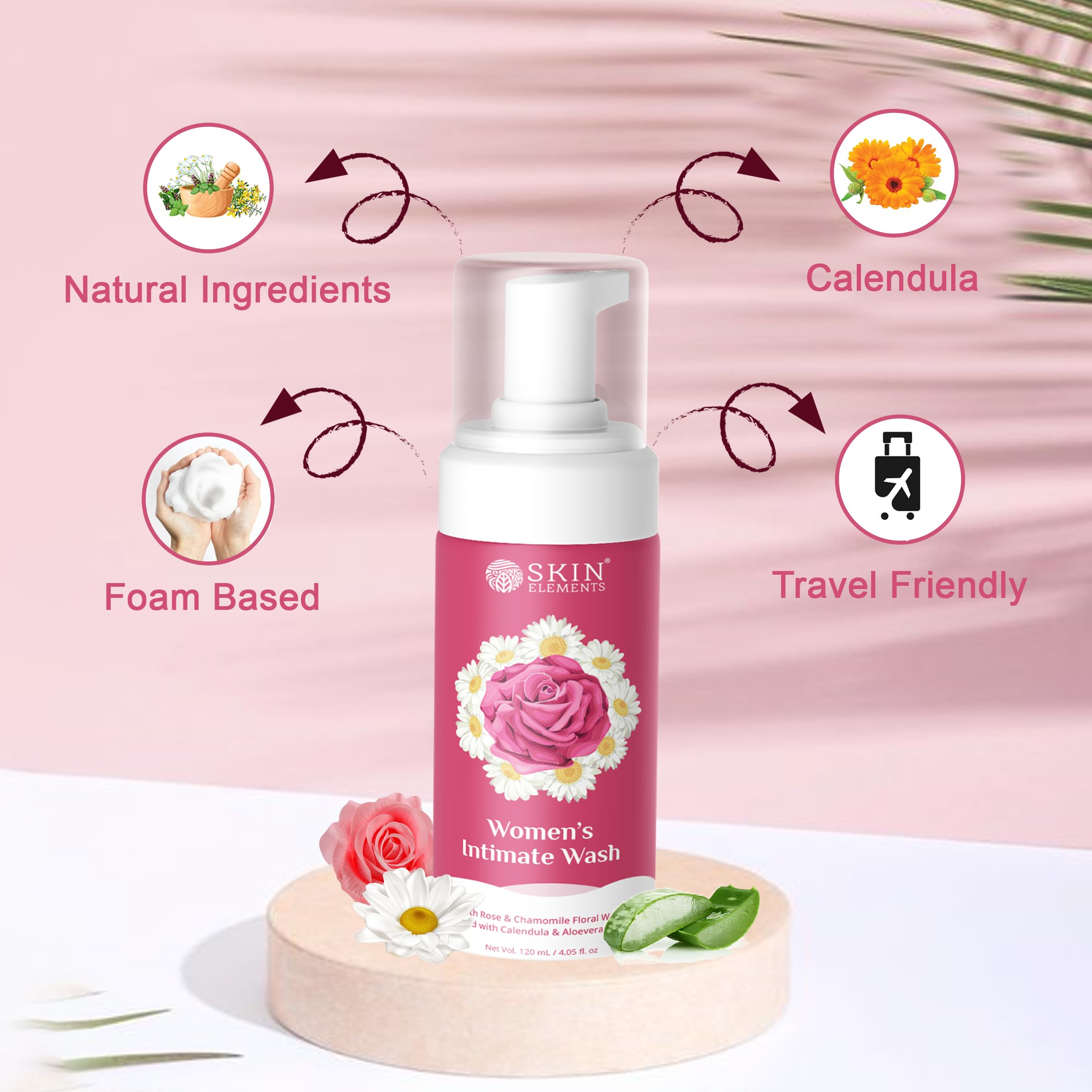 Skin Elements Intimate wash for Women (4.05 Fl Oz.) with Rose & Chamomile Water Skin Elements buy supplements canada