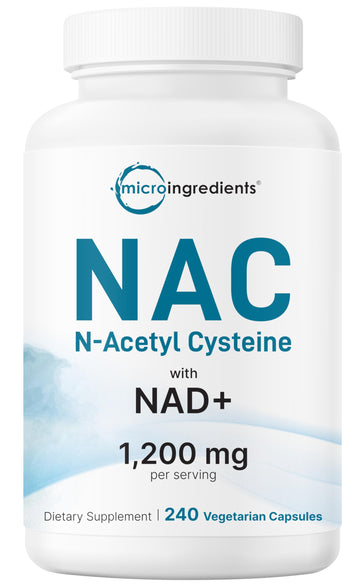 Micro Ingredients NAC with NAD+, 240 Vegetarian Capsules | 1,200 mg Per Serving | 2-in-1 N-Acetyl-L-Cysteine with Nicotinamide Adenine Dinucleotide Micro Ingredients buy supplements canada