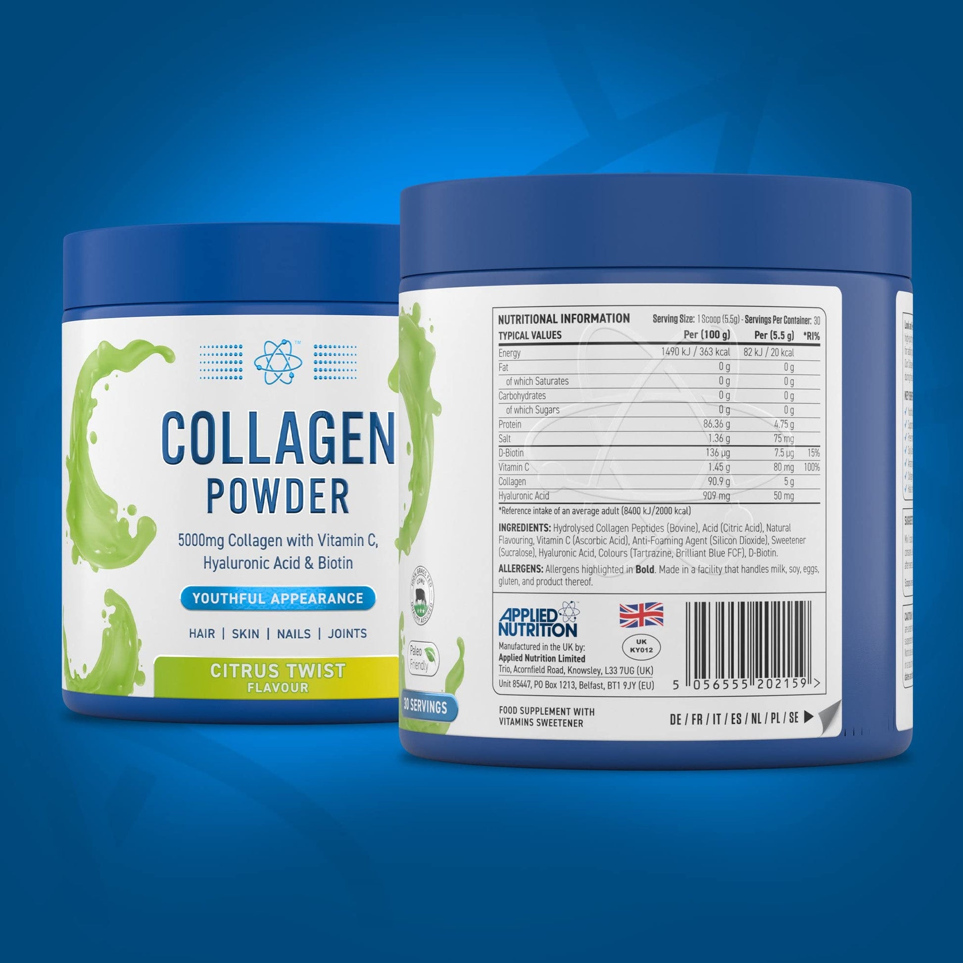 Applied Nutrition Collagen Powder - Citrus Twist Flavour - 5000mg Hydrolysed Bovine Flavoured Applied Nutrition buy supplements canada