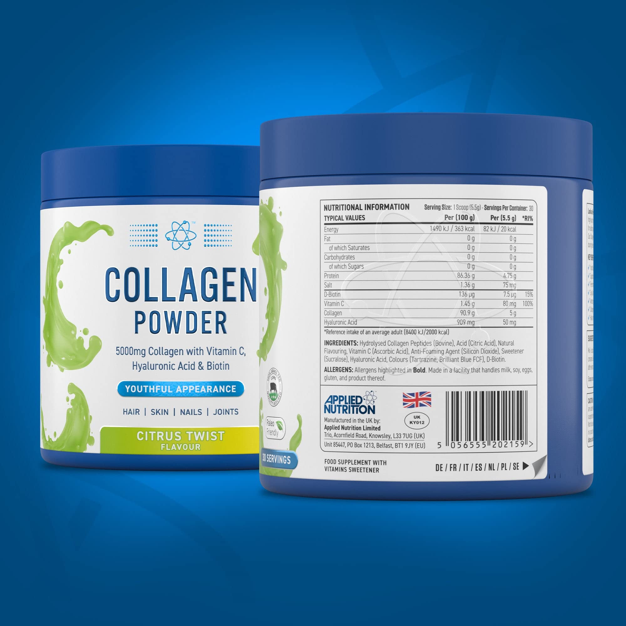 Applied Nutrition Collagen Powder - Citrus Twist Flavour - 5000mg Hydrolysed Bovine Flavoured Applied Nutrition buy supplements canada