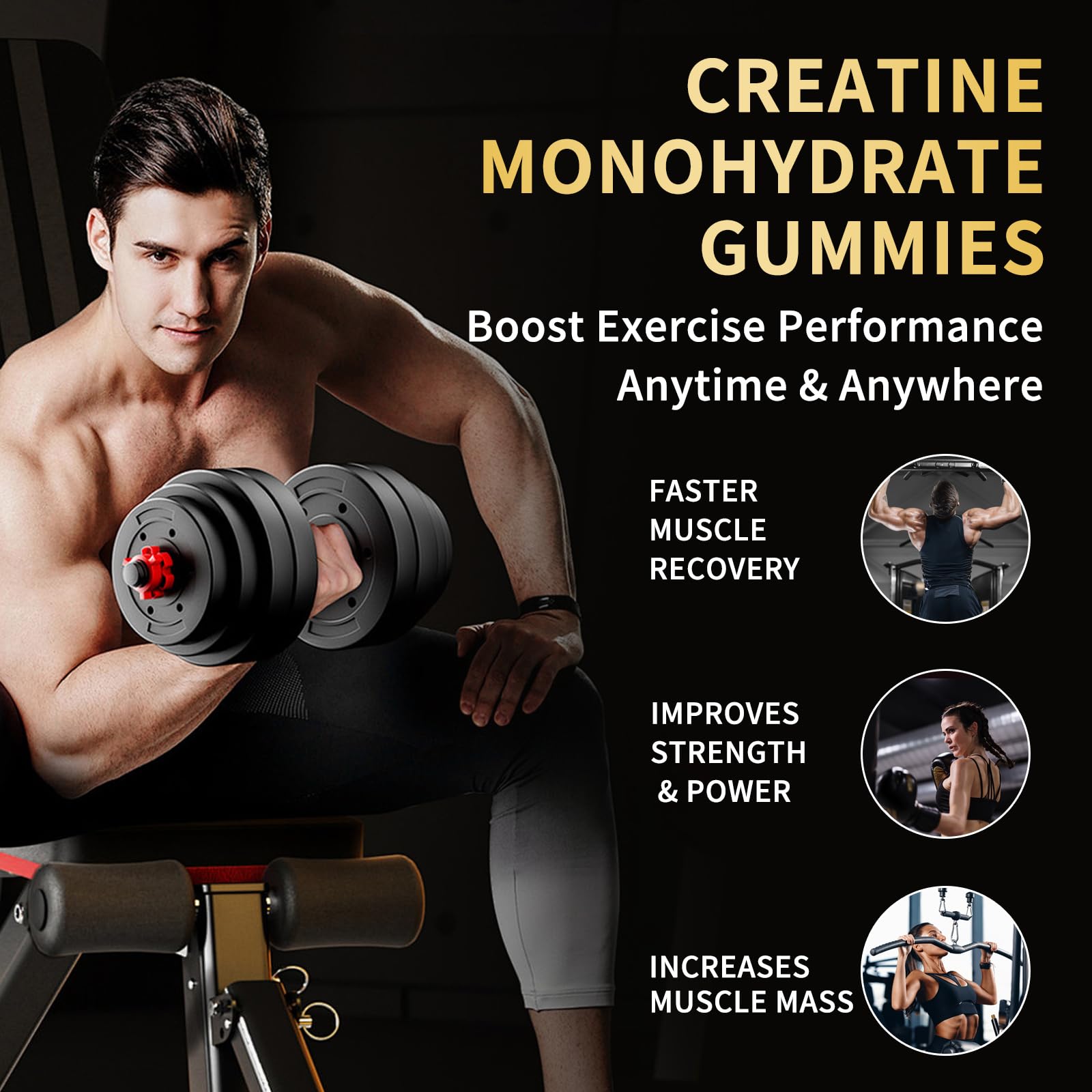 OUYIYUA Creatine Monohydrate Gummies 5000mg for Men & Women - Sugar Free Pre-Workout Supplement, Chewables for Muscle Strength, Muscle Builder, Energy Boost, OUYIYUA buy supplements canada