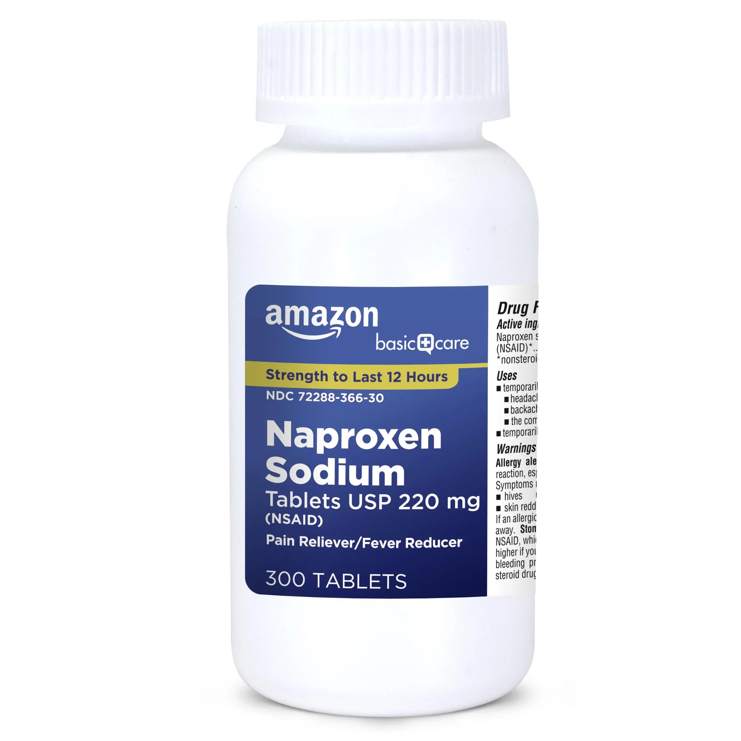 Amazon Basic Care Naproxen Sodium Tablets 220 mg, Pain Reliever/Fever Reducer (NSAID), 12-Hour Relief for Headache, Backache, Menstrual Pain, Muscle Aches, Arthritis, 300 Count Amazon Basic Care buy supplements canada