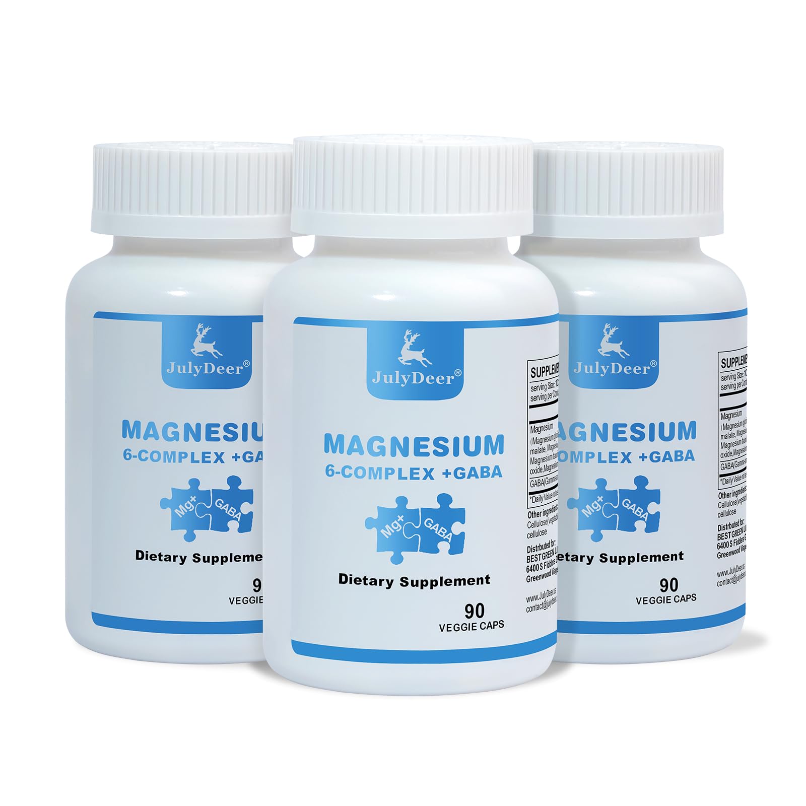 3 Bottles Sixfold Magnesium Complex | 350mg of Magnesium Glycinate, Malate, Citrate, Taurine, Oxide, Mg+ for Muscles,Nerves,& Energy, GABA Sleep Support | High Absorption | Vegan | 90 Capsules Risabou buy supplements canada