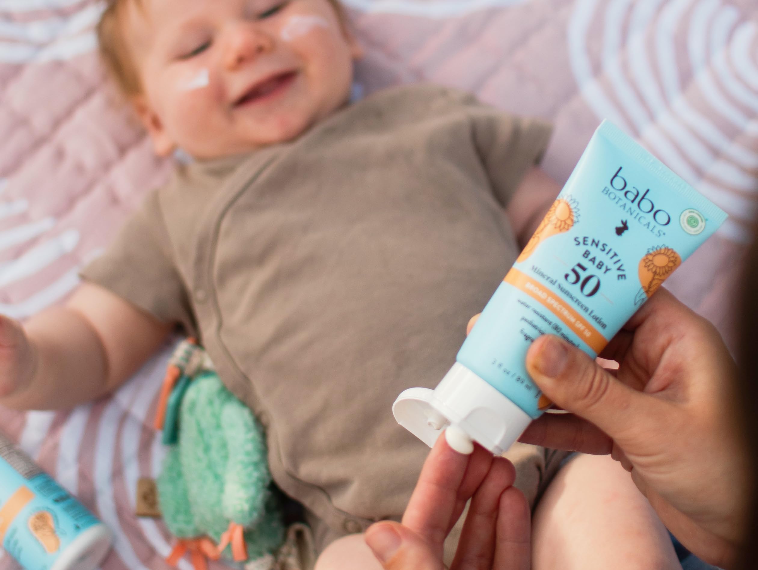 Babo Botanicals Sensitive Baby Mineral Sunscreen Lotion SPF50 - Natural Zinc Oxide - Face & Body - Fragrance-Free - Water-Resistant Babo Botanicals buy supplements canada